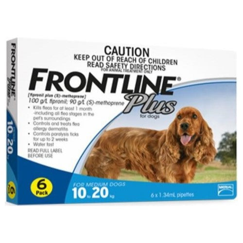 Frontline Plus Flea & Tick Treatment for Medium Dogs 10-20kg | Fast-Acting, Long-Lasting Protection | Perfect for Outdoor Adventures & Daily Walks
