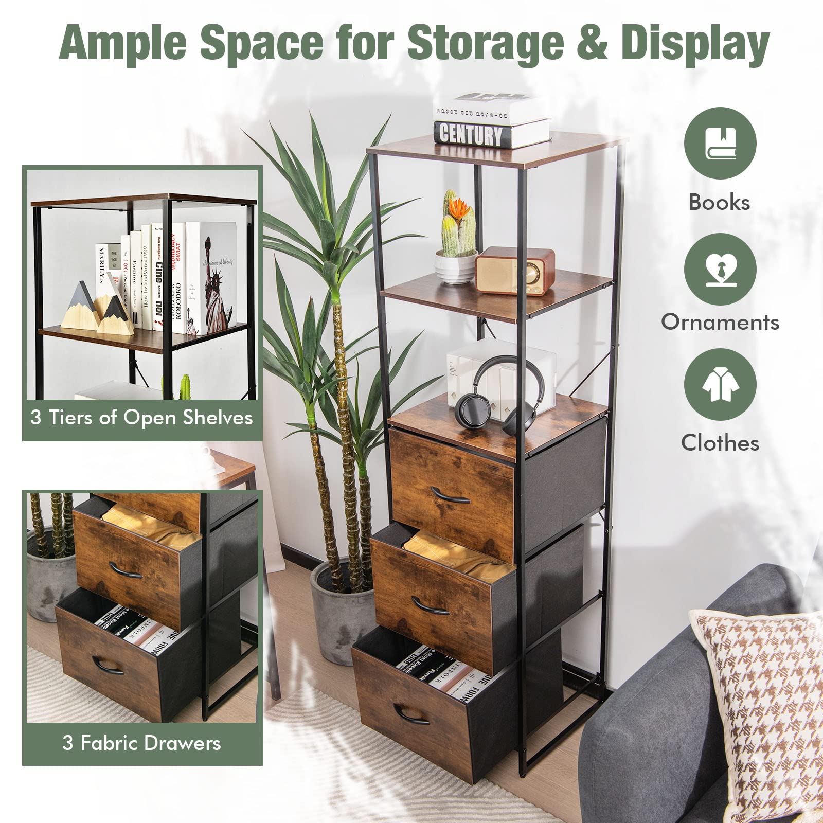 Giantex 6-Tier Storage Cabinet - 61.5