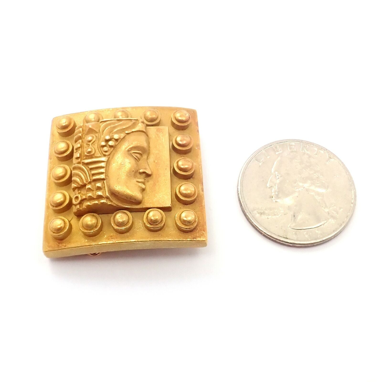 Authentic Barry Kieselstein Cord 18k Yellow Gold Women Of The World Pin Brooch - Elegant Jewelry Gift for Women, Perfect for Special Occasions & Collectors