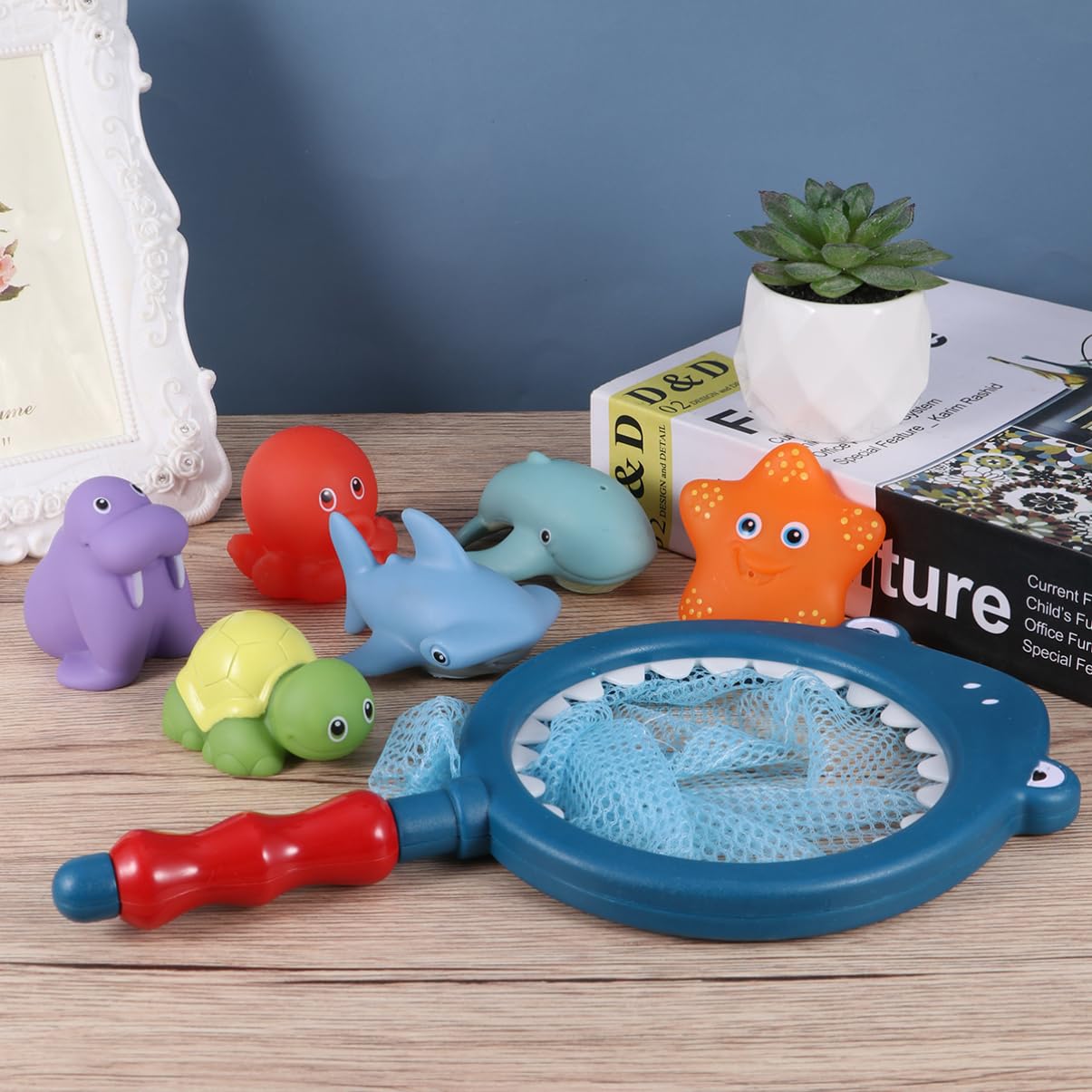 6pcs Funny Fountain Bath Toys for Kids - Water Play & Bathtime Fun - Blue MOLUCKFU Bathing Accessories | Perfect for Pool, Beach & Outdoor Water Activities