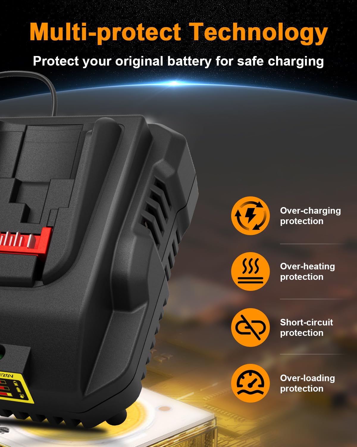 DCB112 20V MAX Battery Charger Replacement for Dewalt DCB112 Charger - Compatible with Dewalt 12V/20V Li-Ion Batteries - Perfect for Power Tools, Drills, and Outdoor Equipment Charging