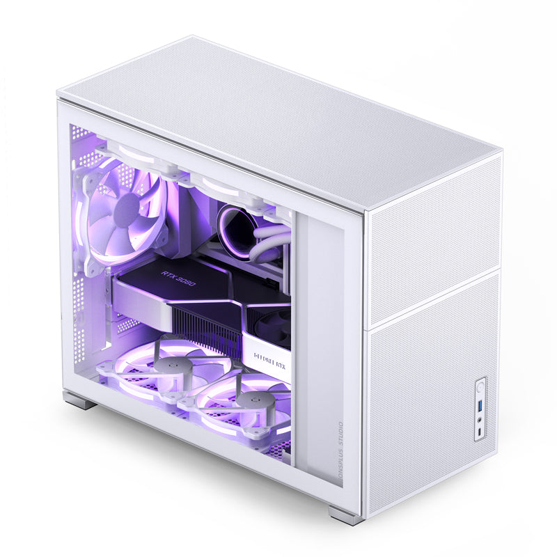 Jonsbo D31 Mesh mATX PC Case - White, USB Type C, No Fan Included | Compact Gaming & Workstation Computer Case for Home & Office Use