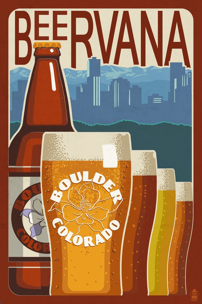 Vintage Beervana Metal Sign - Boulder Colorado Bar Decor (16x24 Inch Premium Aluminum Wall Art) - Perfect for Man Cave, Brewery & Pub Decorations