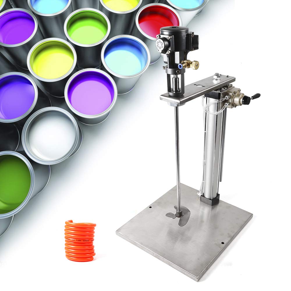5 Gallon Power Concrete Mixers - Automatic Mixer Machine with Air Agitator & Height Adjustable Paint Shaker for Viscous Liquids, Ink, Dye, Chemicals - Perfect for Construction, Painting, Lab & Industrial Blending