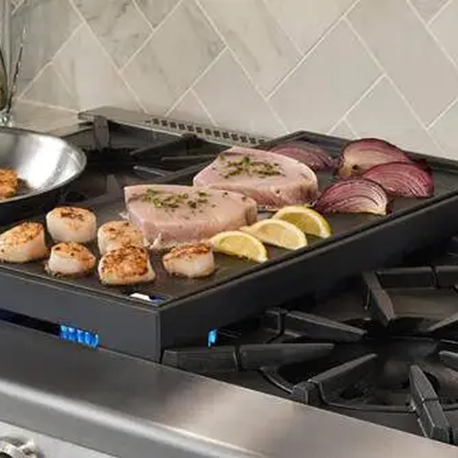 GE WB31X24738 Replacement Cast Iron Center Griddle Pan - Free Standing Range Flat Top Gas Griddle Plate for GE Appliances | Perfect for Pancakes, Burgers & Breakfast Cooking