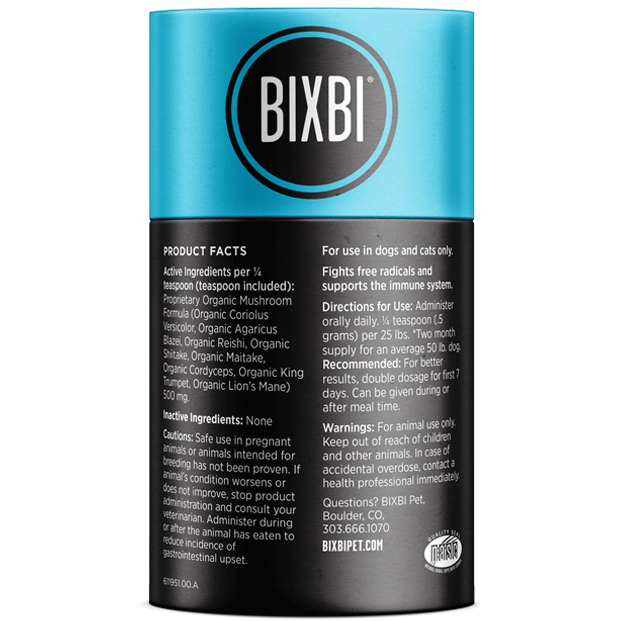 Bixbi Immunity Organic Medicinal Mushrooms Dog Supplements - Boost Canine Health with Mushroom Powder for Dogs - Supports Joint, Gut & Immune System - Ideal for Senior Dogs & Puppies