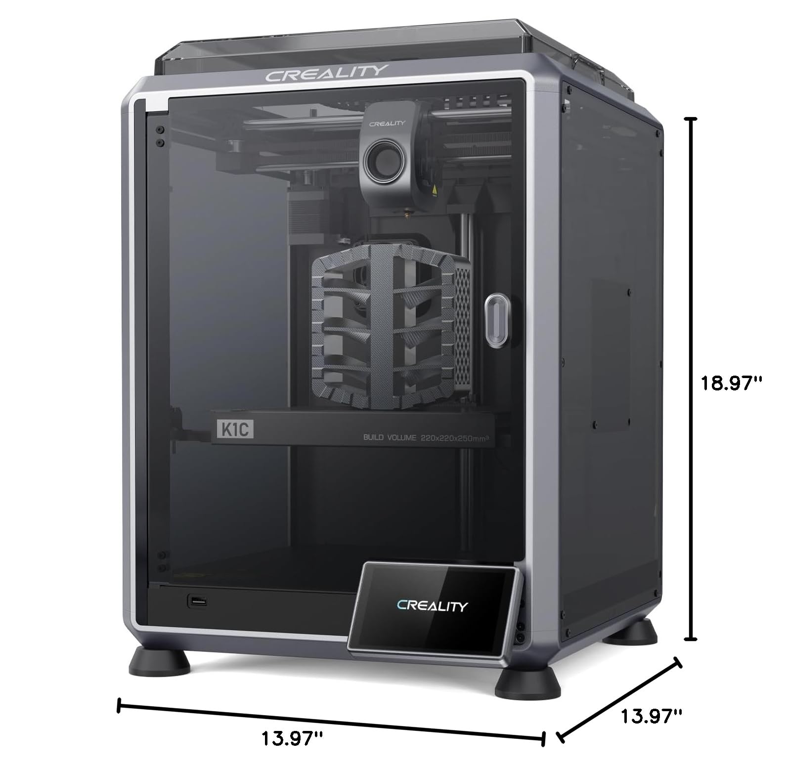 2024 New Creality K1C High-Speed 3D Printer - 600mm/s Printing, Carbon Fiber Compatible, Auto Leveling, Anti-Vibration | Perfect for Rapid Prototyping, DIY Projects & Professional 3D Printing