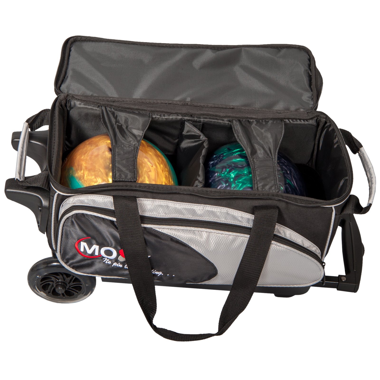 Blade Premium Double Roller Bowling Bag - Heavy Duty 2 Ball Rolling Case with Wheels for Easy Transport | Perfect for League Play, Tournaments & Practice Sessions
