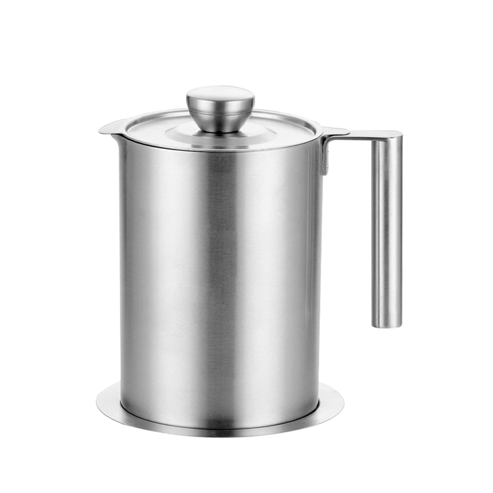1.6L Stainless Steel Oil Filter Pot - Reusable Washable Oil Strainer with Lid, Dustproof Cooking Oil Storage Container for Kitchen, Frying, Baking & Deep Frying