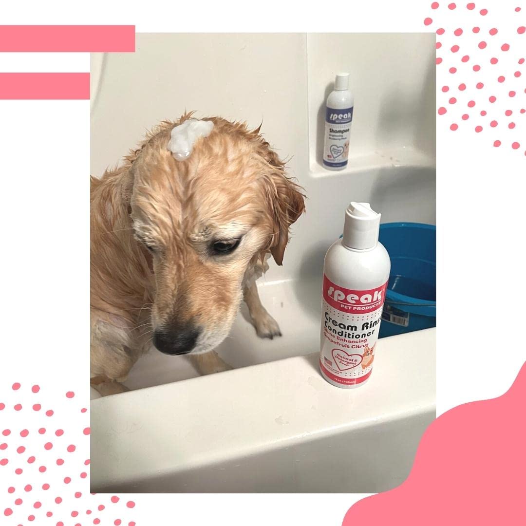 Natural Dog Conditioner with Grapefruit Citrus - Shine Enhancing Rinse for Soft, Healthy Coat - 17oz Pet Grooming Product - Perfect for Bath Time & Post-Grooming Care
