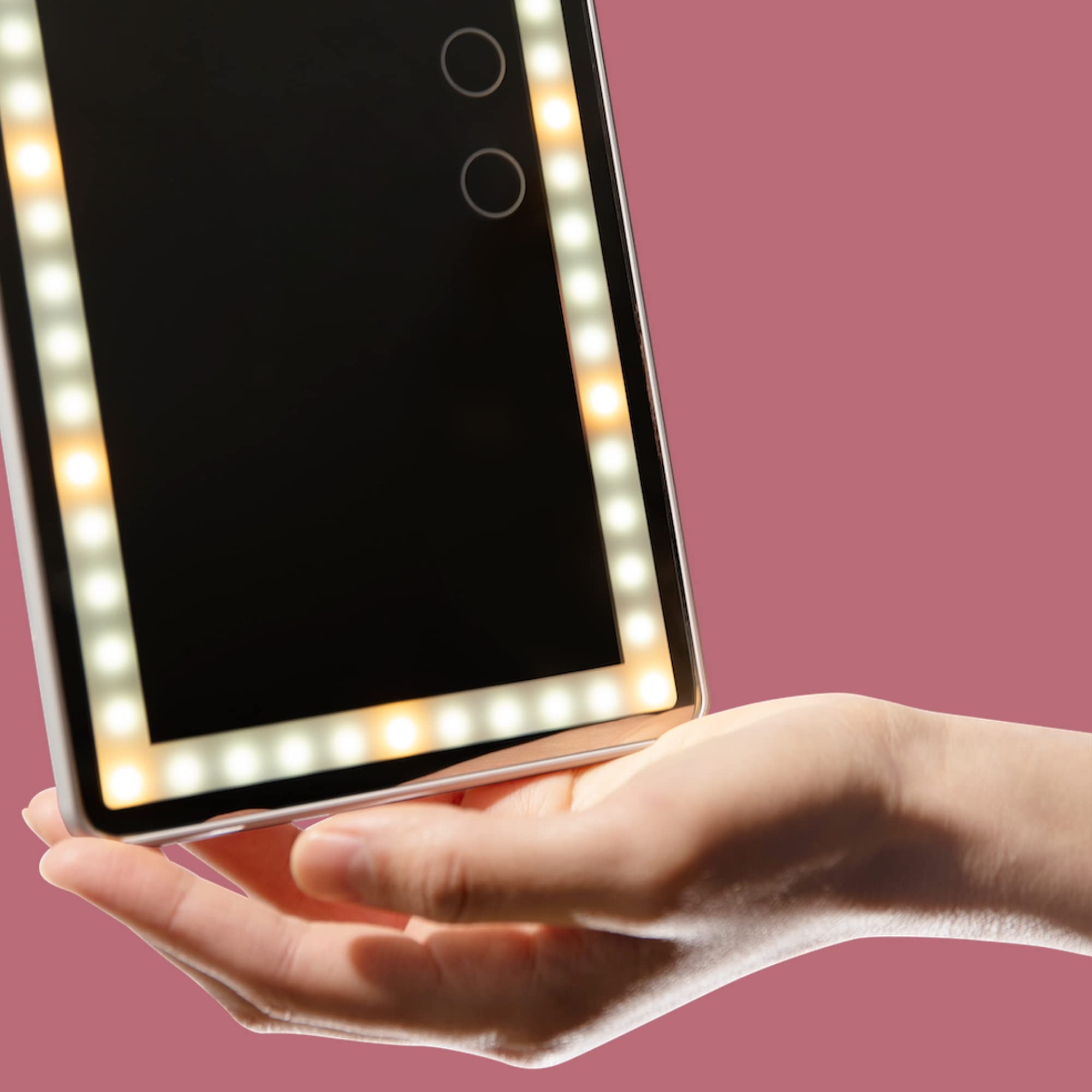 Rechargeable LED Car Visor Mirror - Portable Makeup Vanity for Travel & Driving