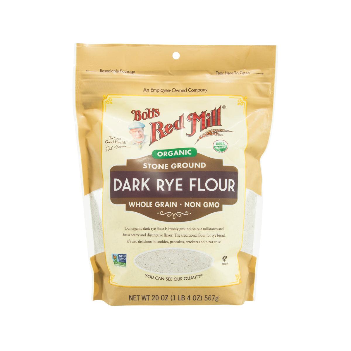 Organic Dark Rye Flour by Bob's Red Mill - 20oz (567g) | Premium Baking Ingredient for Sourdough Bread, Artisan Loaves & Healthy Recipes | Non-GMO & USDA Certified