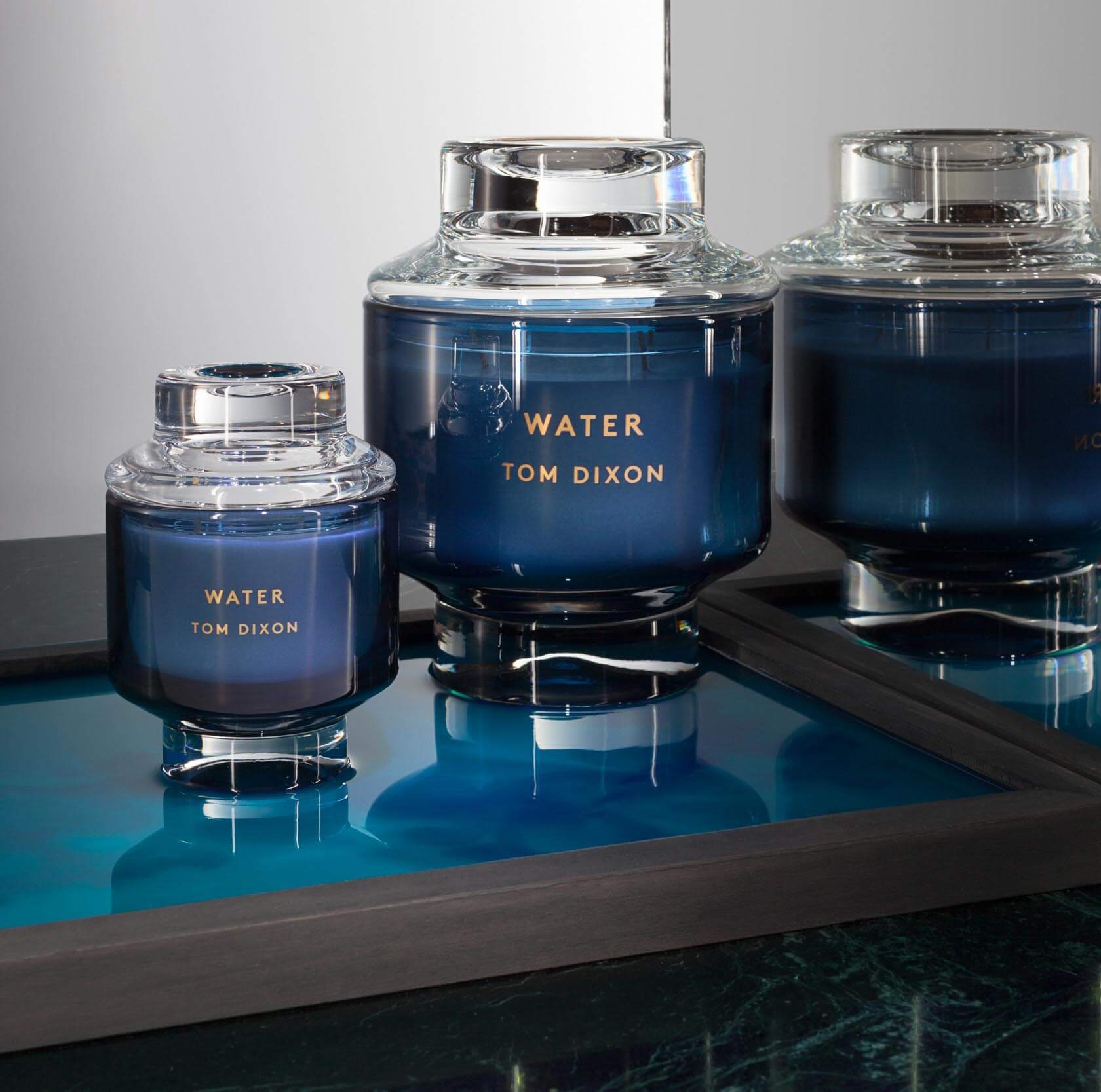TOM DIXON Elements Scented Candle - Medium 300g Water Scent for Home Decor, Relaxation & Aromatherapy - Perfect for Living Rooms, Bedrooms & Spa Settings
