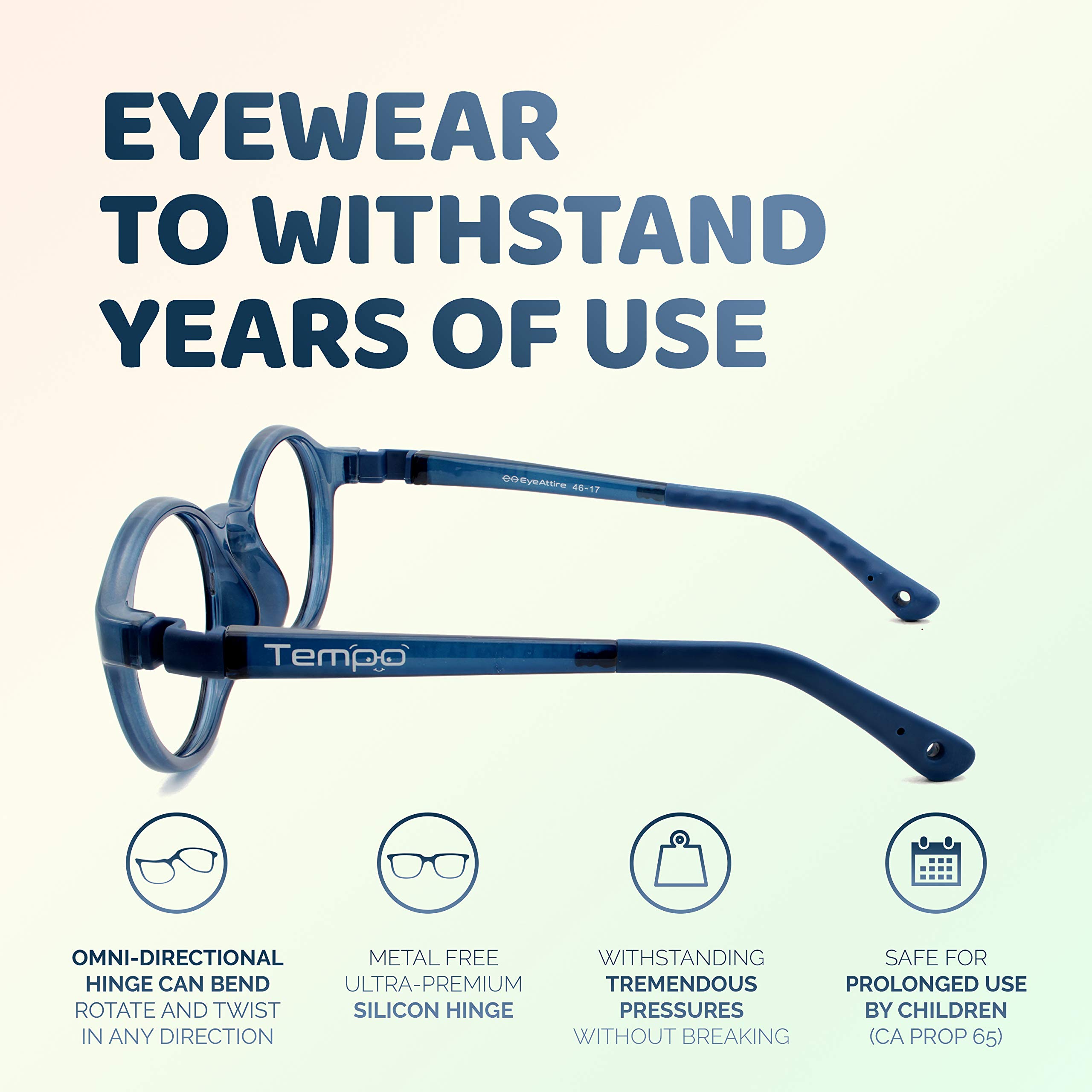 Unbreakable Kids Glasses - Flexible & Durable Children's Eyewear for Active Lifestyles - Tempo 3001 - Perfect for School, Sports, and Everyday Adventures