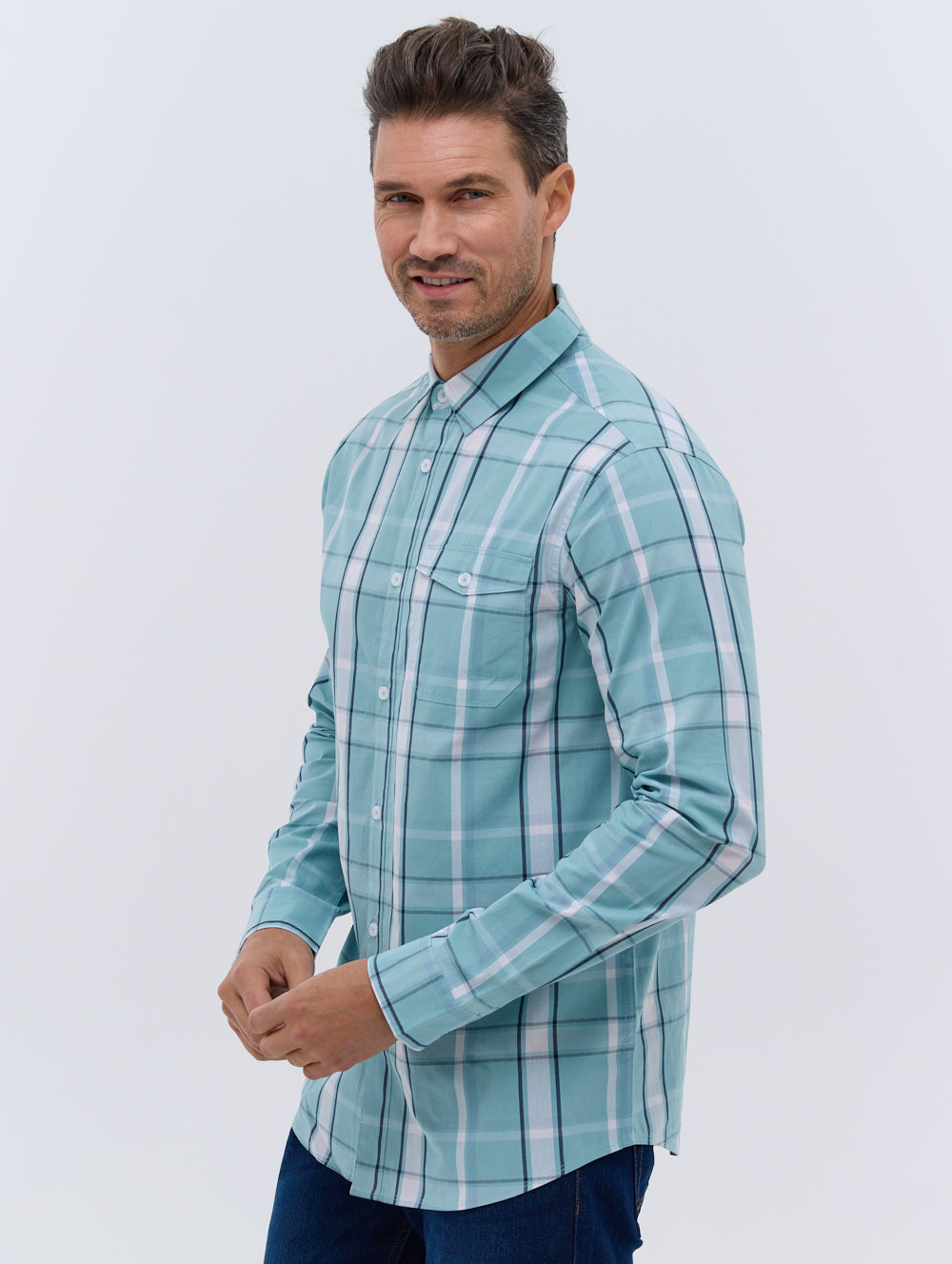 Gambi Men's Long Sleeve Checkered Flannel Shirt - Casual Plaid Button Down for Fall & Winter - Perfect for Outdoor Activities, Camping and Layered Looks