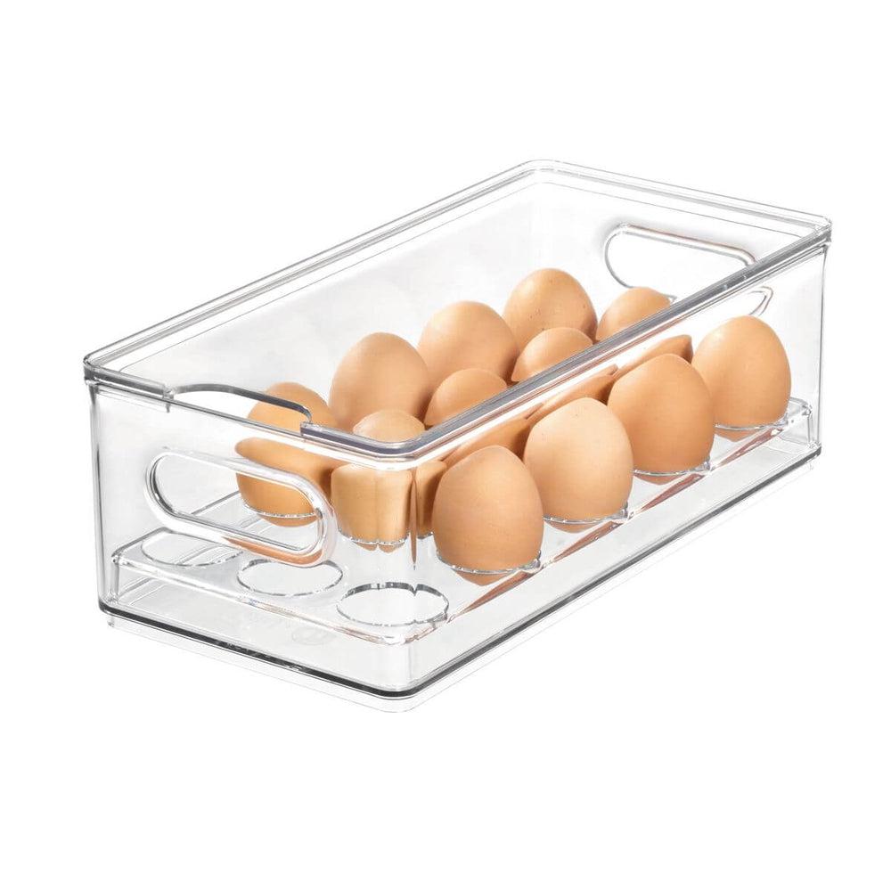 iDesign Egg Tray for 15 Eggs - Refrigerator Organizer for Fresh Eggs Storage | Perfect for Kitchen, Pantry & Farmhouse Use