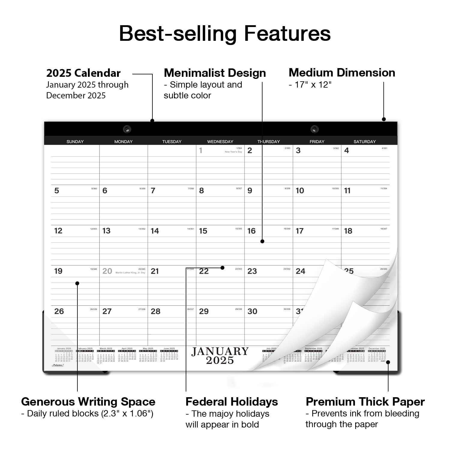 2024-2025 Monthly Desk Calendar - 17