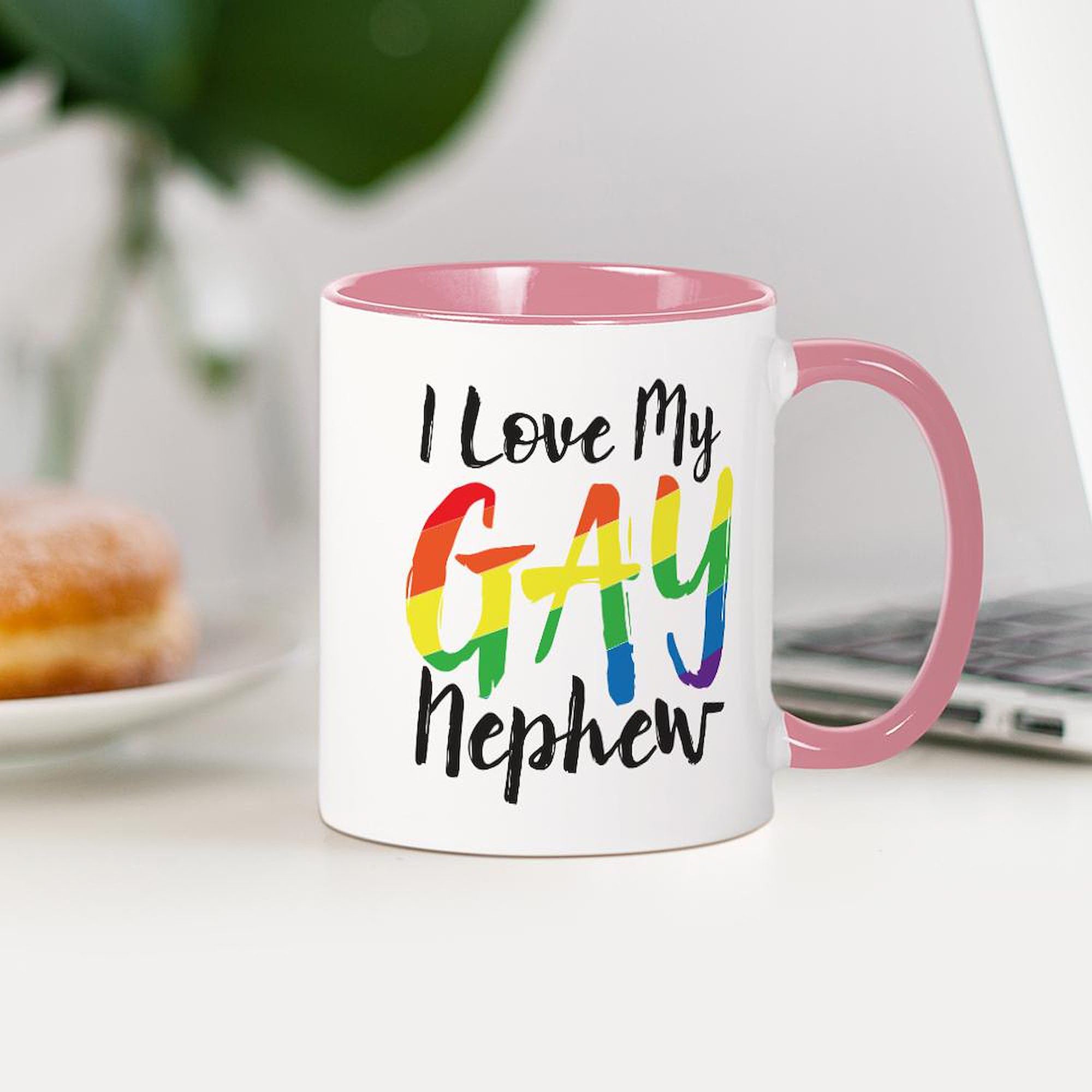 I Love My Gay Nephew Mug - 11 oz (325 ml) Ceramic Coffee Cup for Tea & Hot Drinks - Perfect Gift for LGBTQ+ Pride, Family Support & Daily Use