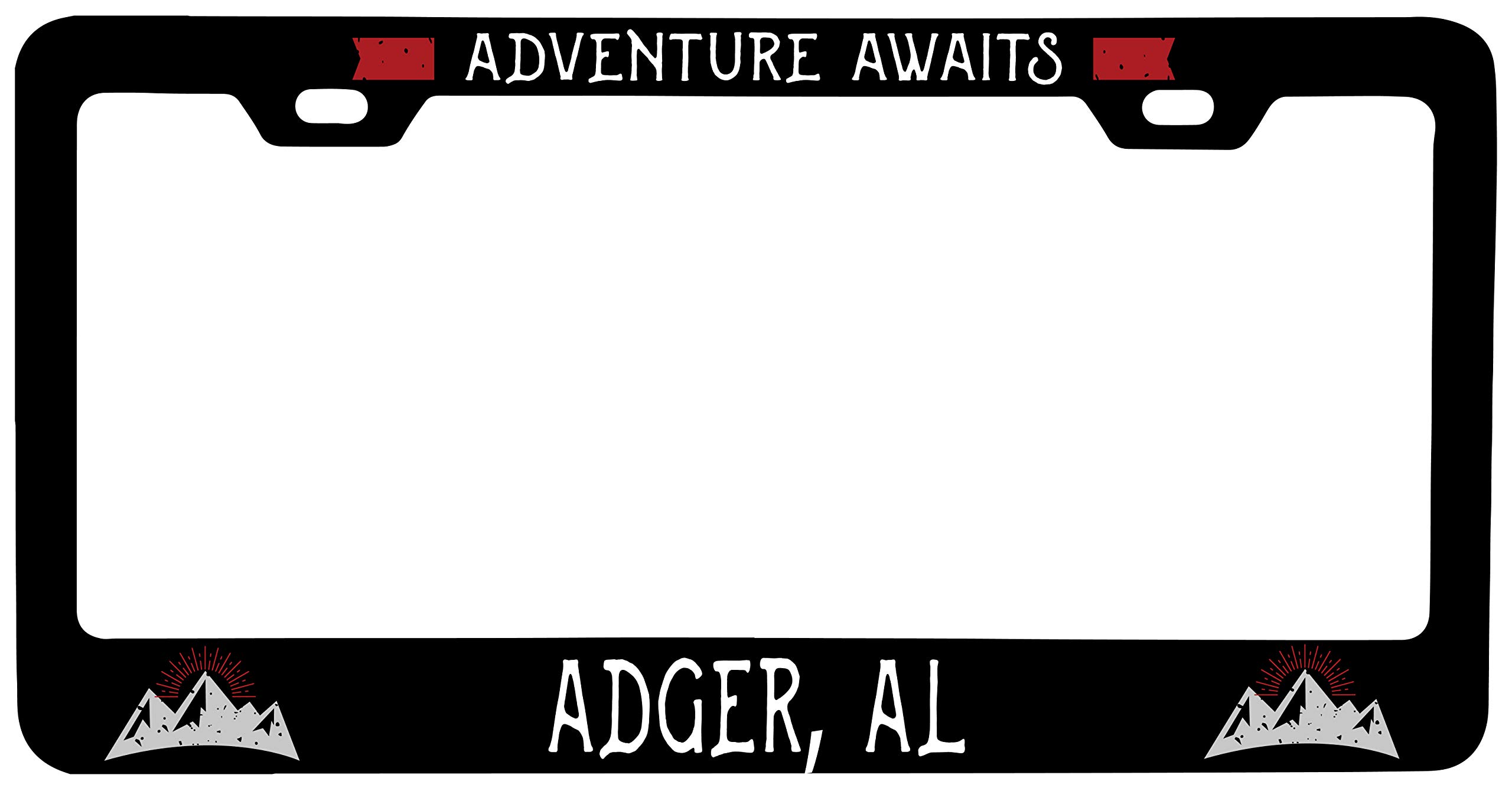 R&R Imports Adger Alabama Vanity Metal License Plate Frame - Custom Car Accessories for Personalization & Style