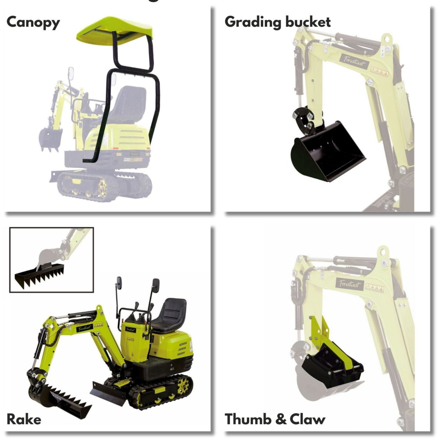 Forestwest Mini Excavator 306cc BM710 - Compact Digging Machine for Landscaping, Trenching & Construction Projects | Durable Small Excavator for Home & Professional Use