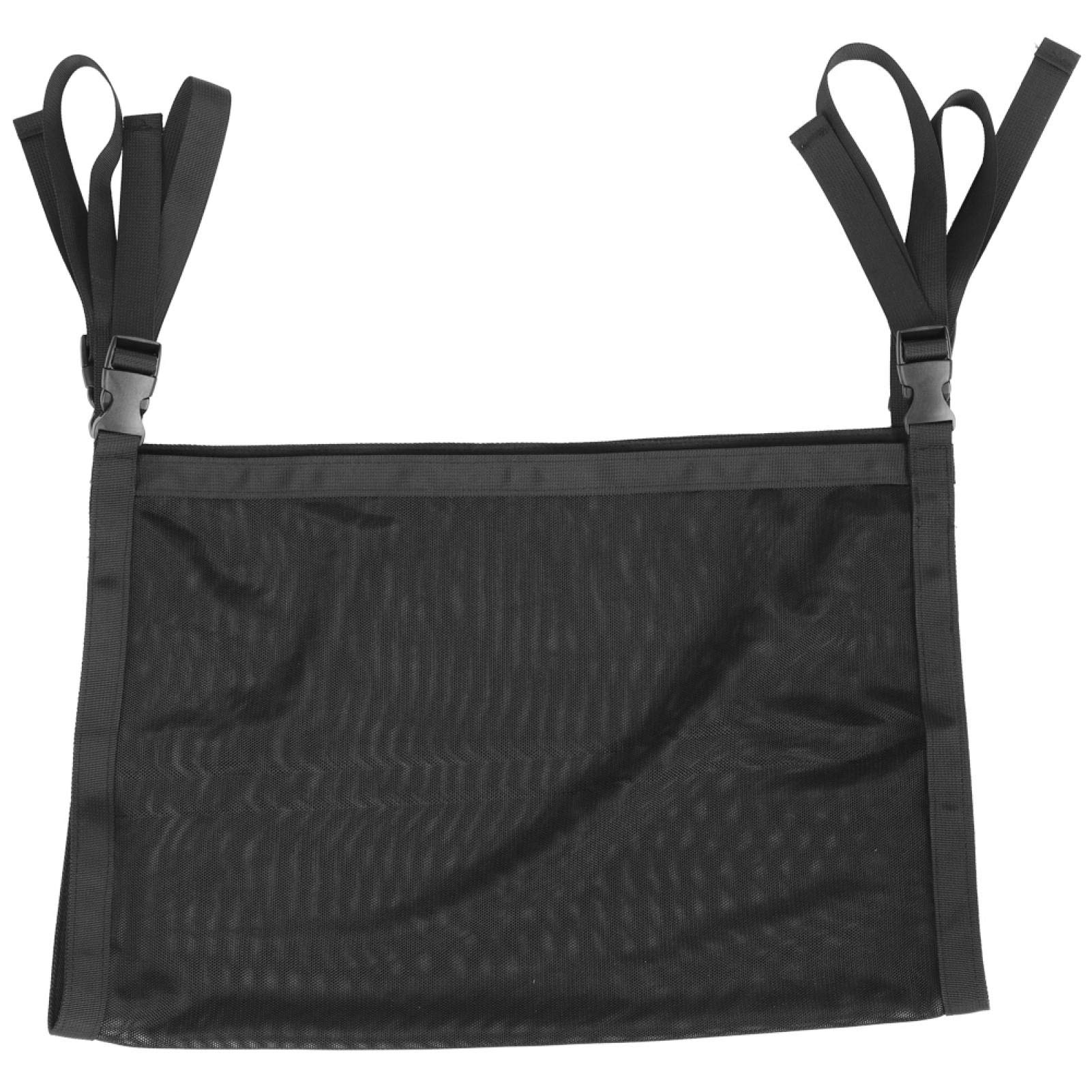 Shanrya Car Storage Bag - Durable Handle Fixed Roof Net Bag, Black Ceiling Mesh Organizer for Wild Camping, Road Trips & Outdoor Adventures