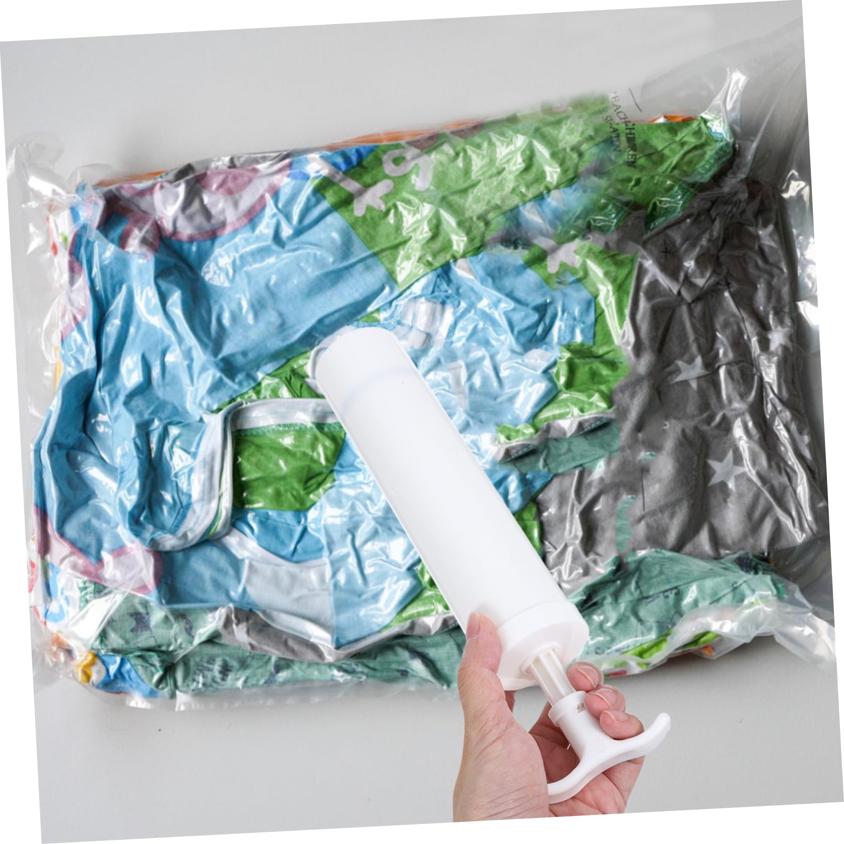 Hand Pump Vacuum Storage Bags for Travel - Manual Compression Bags for Clothes, Blankets & Seasonal Items | Space-Saving Travel Accessories for Luggage & Home Organization