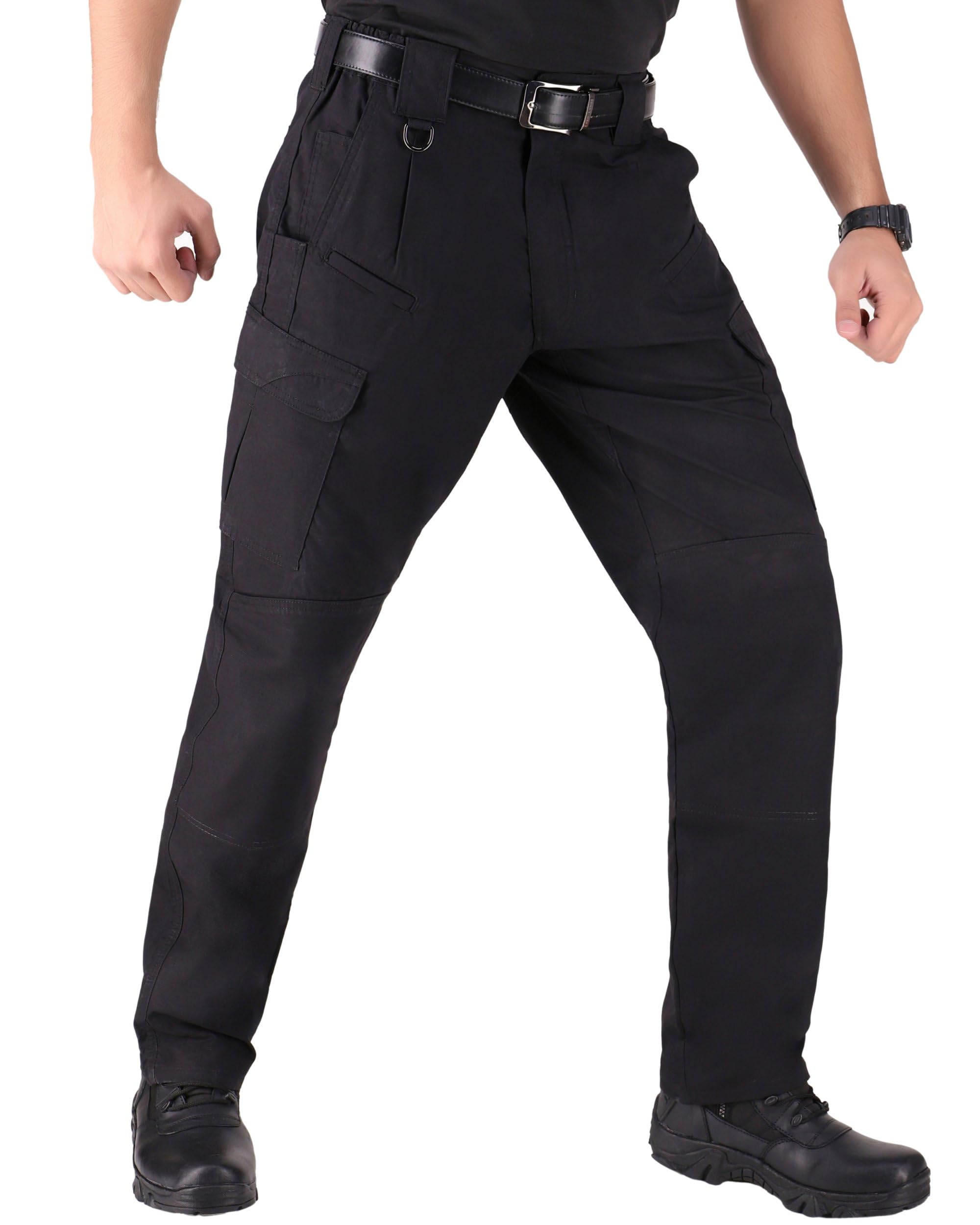 WHITEDUCK Men's Tactical Cargo Pants - Ripstop Stretch Water-Resistant Work Pants with 13 Pockets for Military, Hiking & Outdoor Activities - Durable Tactical Pants for Work, Camping and Adventure