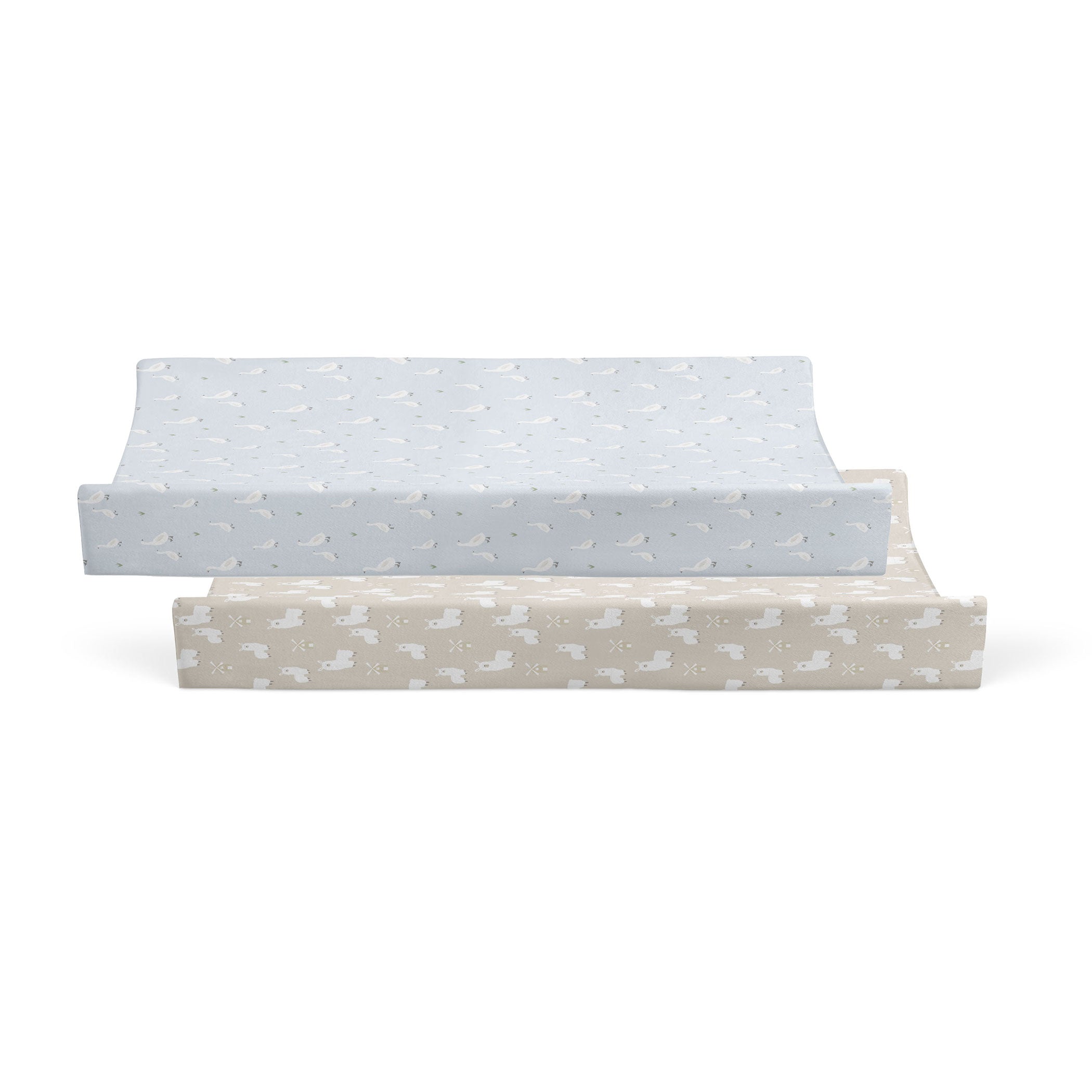 2-Pack Waterproof Changing Pad Covers - Sky Blue & Almond Colors | Soft Baby Changing Table Protector for Nursery, Diaper Station & Travel | Machine Washable & Hypoallergenic