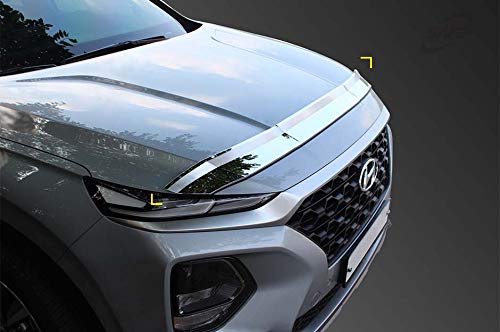 **2019-2020 Hyundai Santa Fe Chrome Hood Guard - Heavy Duty Bonnet Protector (1-Piece) for Off-Road & Highway Driving**