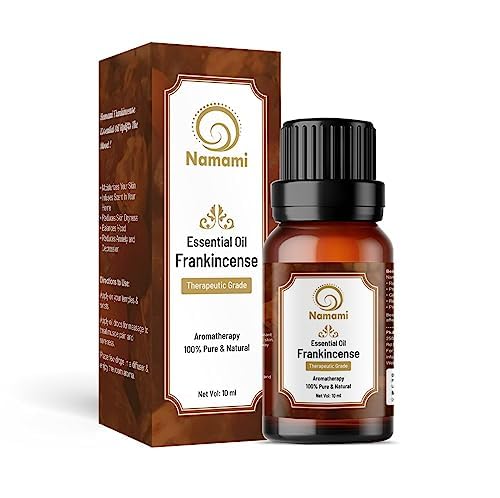Namami Frankincense Essential Oil 10ml - 100% Pure Natural Therapeutic Grade for Hair Growth, Skin Care & Scalp Nourishment | Reduces Wrinkles, Promotes Relaxation | Aromatherapy, Massage & DIY Beauty (1 Bottle)