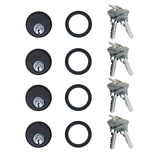 Adams Rite 4036 Mortise Cylinder Door Lock Replacement Kit - High Security Trim Rings with 8 Keys (Duronotic Finish) | Commercial Doors, Office Buildings & Home Security Upgrade