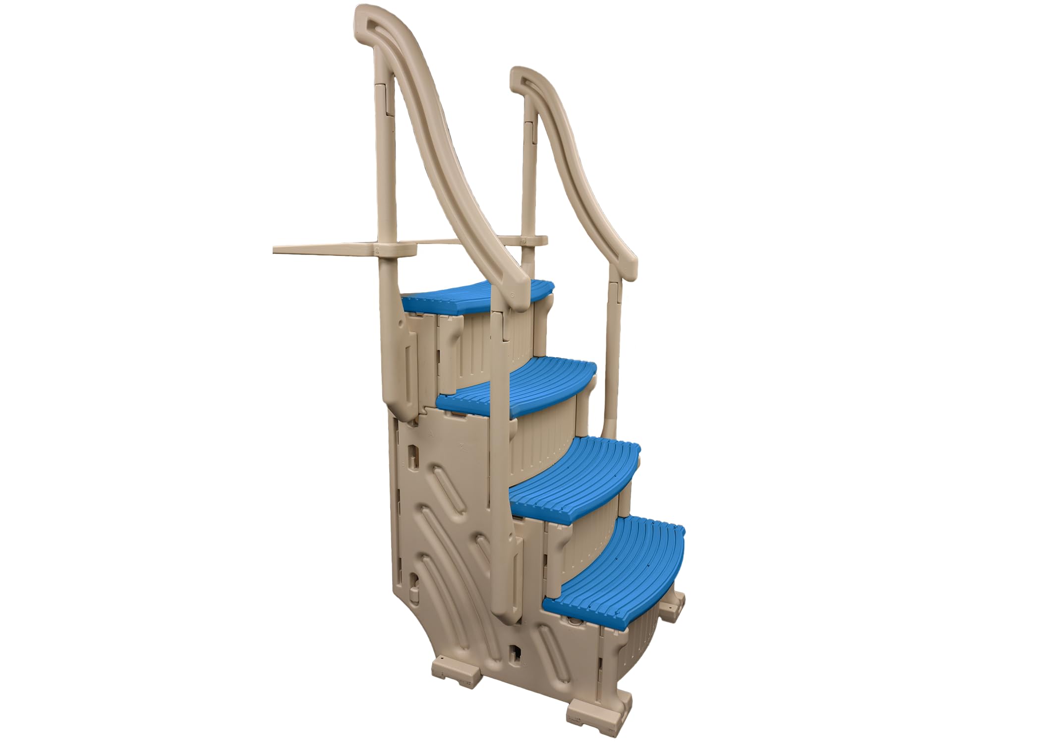 Confer Plastics Above Ground Pool Step with Non-Slip Blue Treads - Easy Drop-In Installation for Safe Pool Entry & Exit | Perfect for Inground & Above Ground Pools, Backyard Swimming Pools, and Family Pool Safety