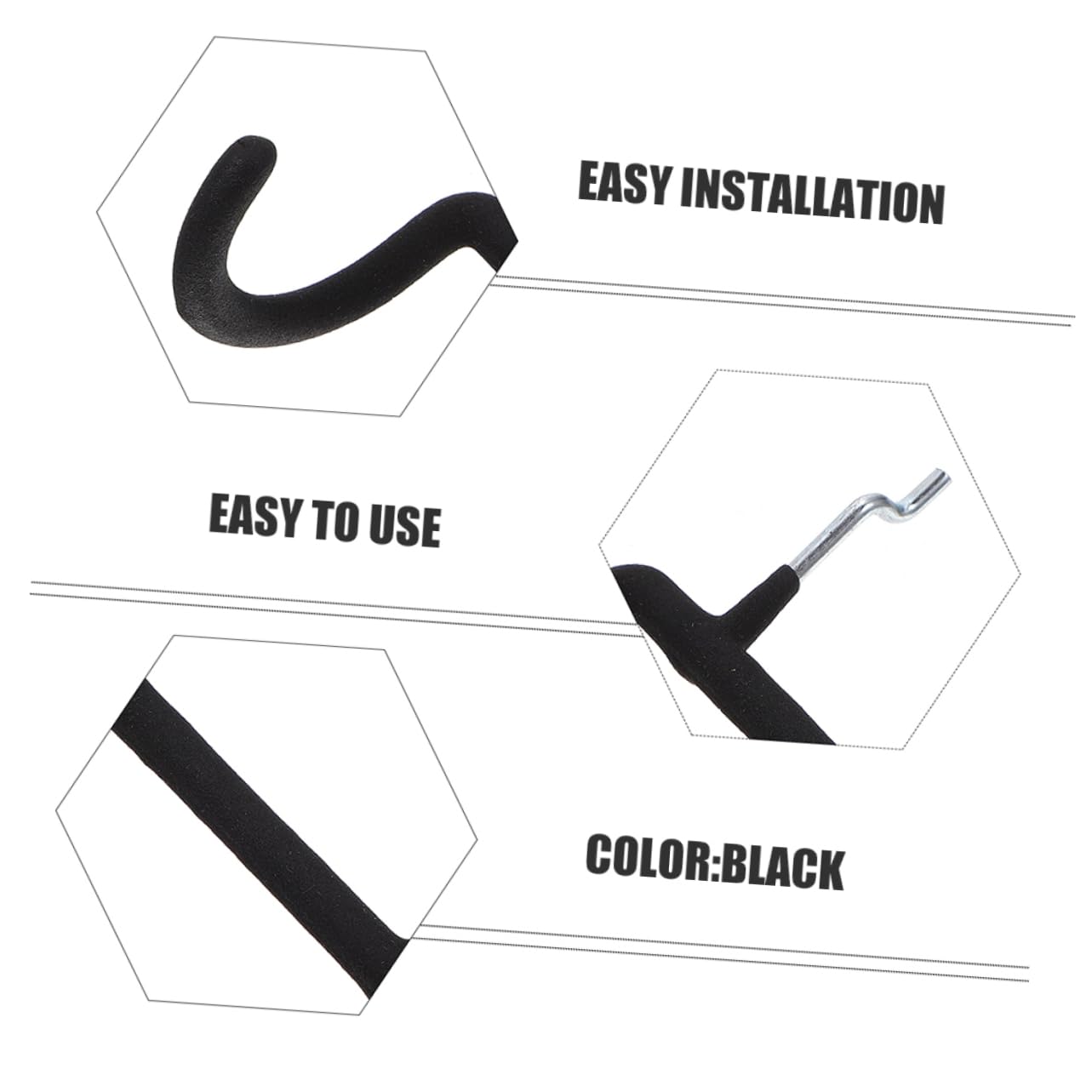 KICHOUSE Heavy Duty Stainless Steel Pegboard Hooks - 3 Pack Garage Tool Organizer for Workshop, Kitchen & Craft Room Storage