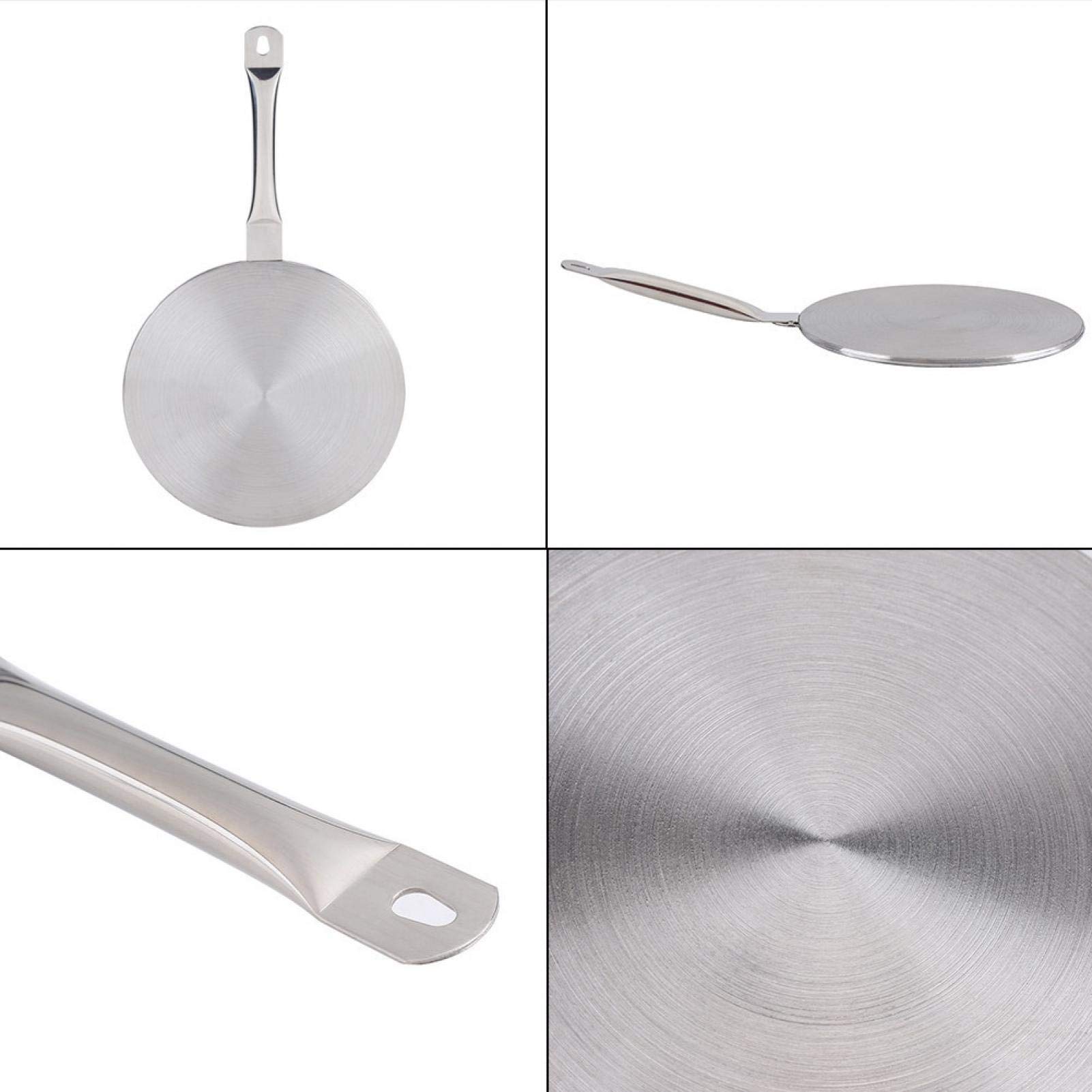 Premium Stainless Steel Heat Diffuser Plate (22cm) - Universal for Gas, Electric & Induction Cooktops - Even Heat Distribution for Perfect Cooking - Ideal for Home Kitchens, Camping & RV Use
