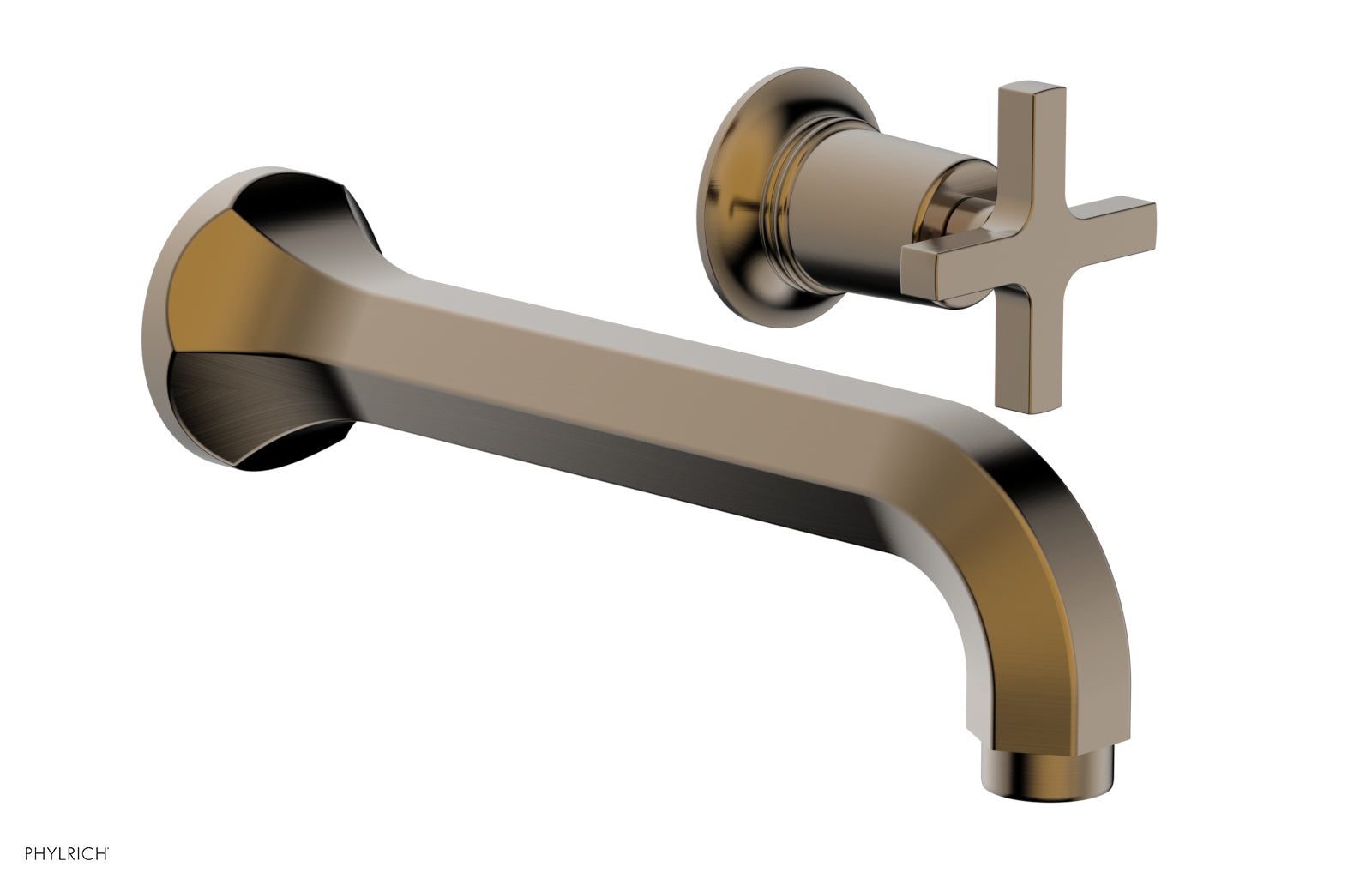 HEX MODERN Single Handle Wall Mounted Lavatory Faucet Set - Cross Handle Design 501 15 - Perfect for Bathroom Sink, Powder Room, and Guest Bath Installation