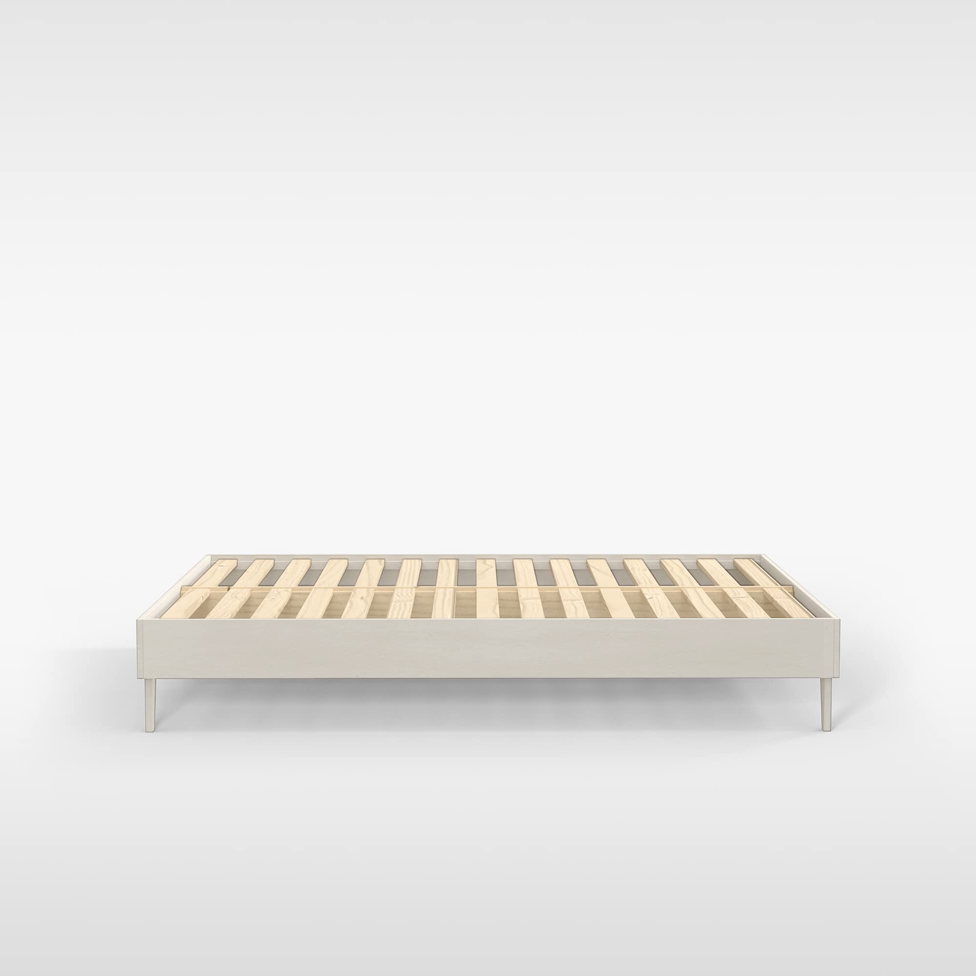 Cardinal & Crest Solid Wood Bed Frame - 100% New Zealand Pine King Size Platform Bed with Reinforced Slats | Easy Assembly White Bedroom Furniture for Master Bedroom & Guest Room