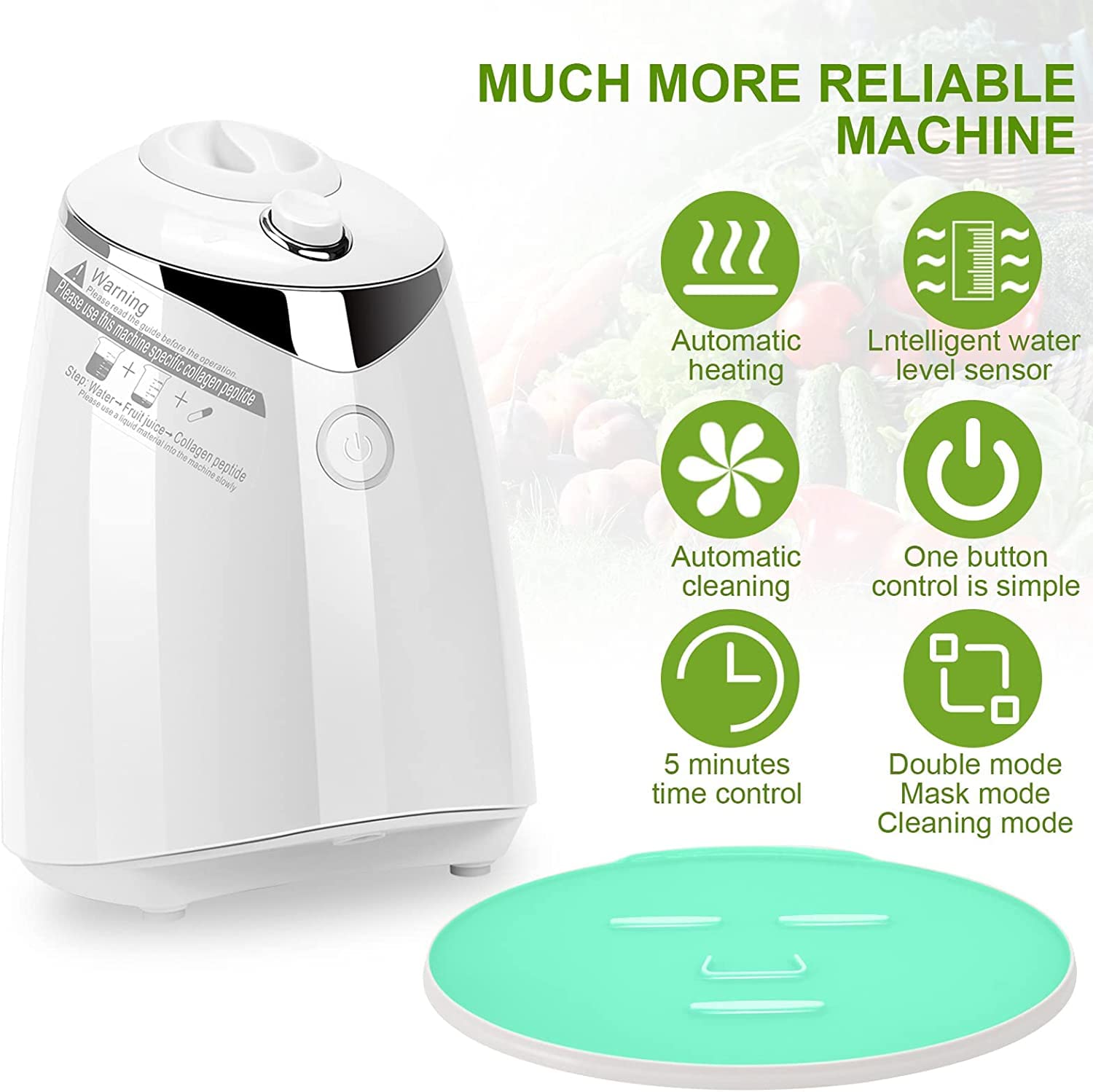 Prakal DIY Facial Mask Machine for Skin Care - Auto Fruit & Vegetable Masks with Voice Reminder - Perfect for Home Spa & Beauty Routine
