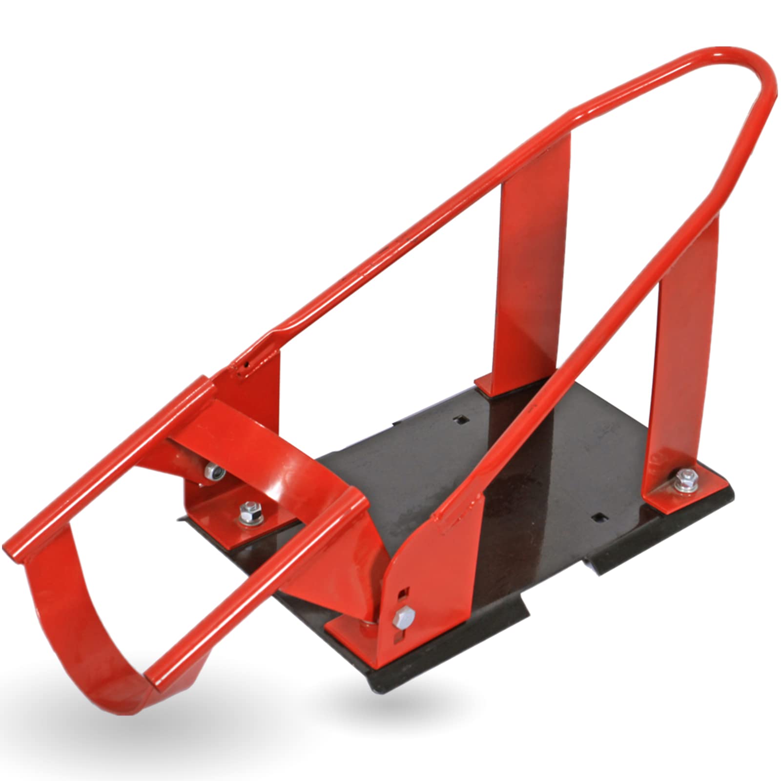 Adjustable Motorcycle Wheel Chock - Heavy Duty Bike Stand with Cradle Design for Secure Parking (Red) | Perfect for Garage Storage, Workshop, and Transport Trailers