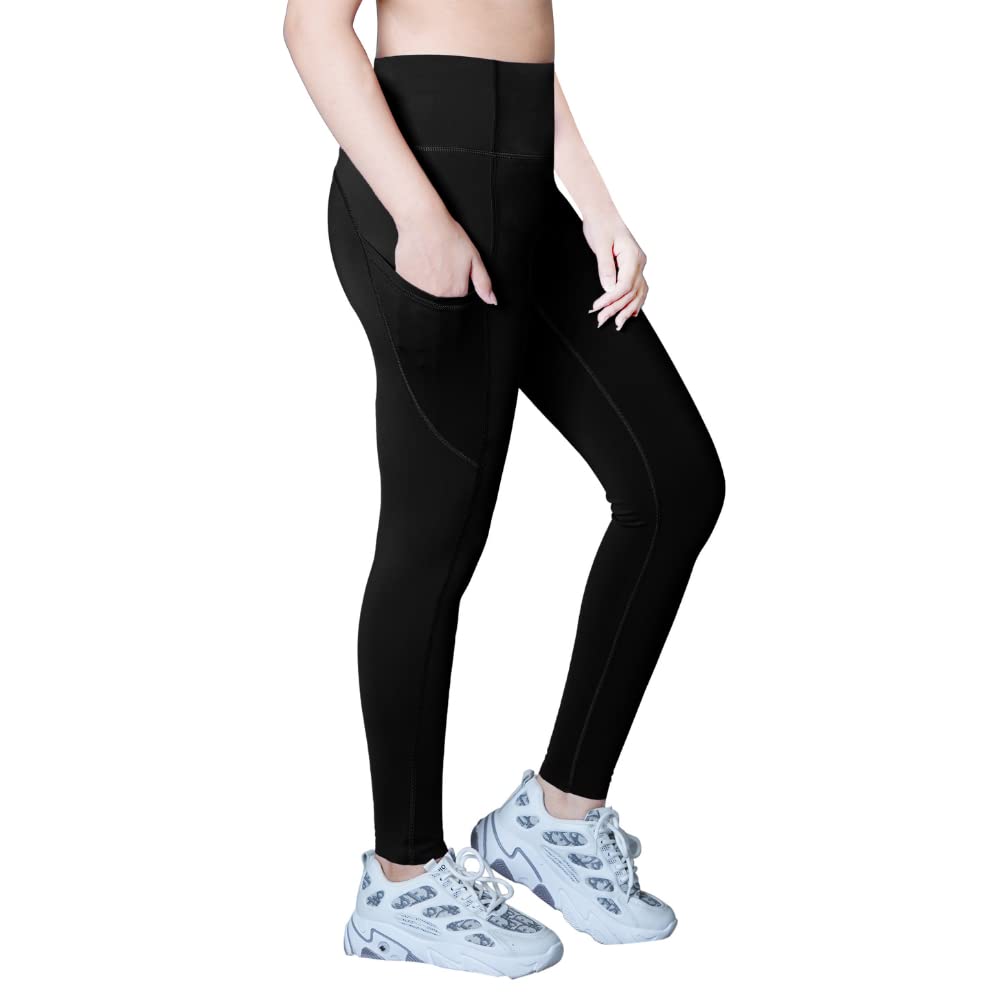 High Waisted Leggings for Women - Black Workout Yoga Pants with Pockets, Tummy Control & Buttery Soft Fabric - Perfect for Gym, Running, Yoga & Everyday Wear