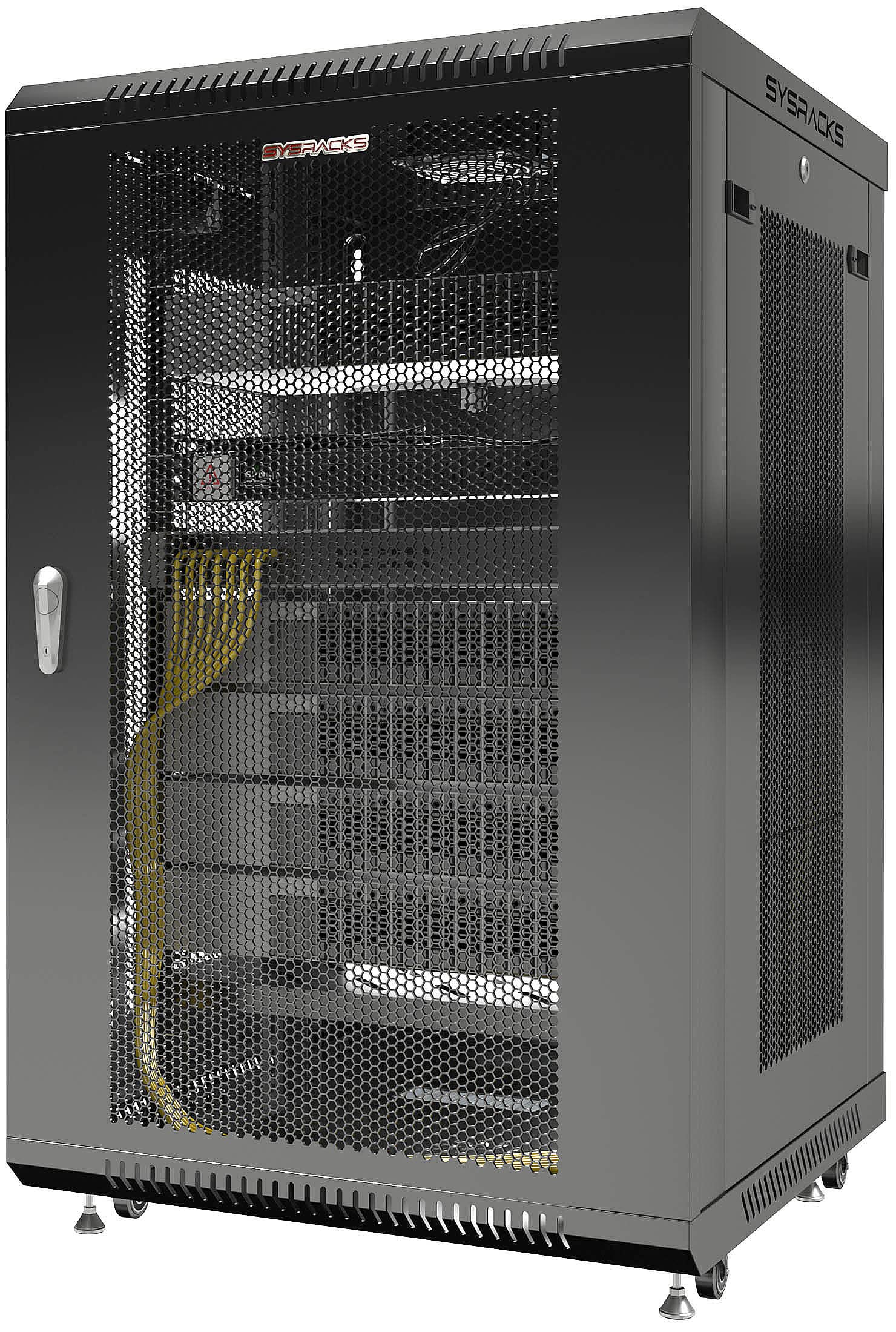Sysracks 18U Wall Mount Server Rack Cabinet with Cooling Fans, Wheels & PDU - 24