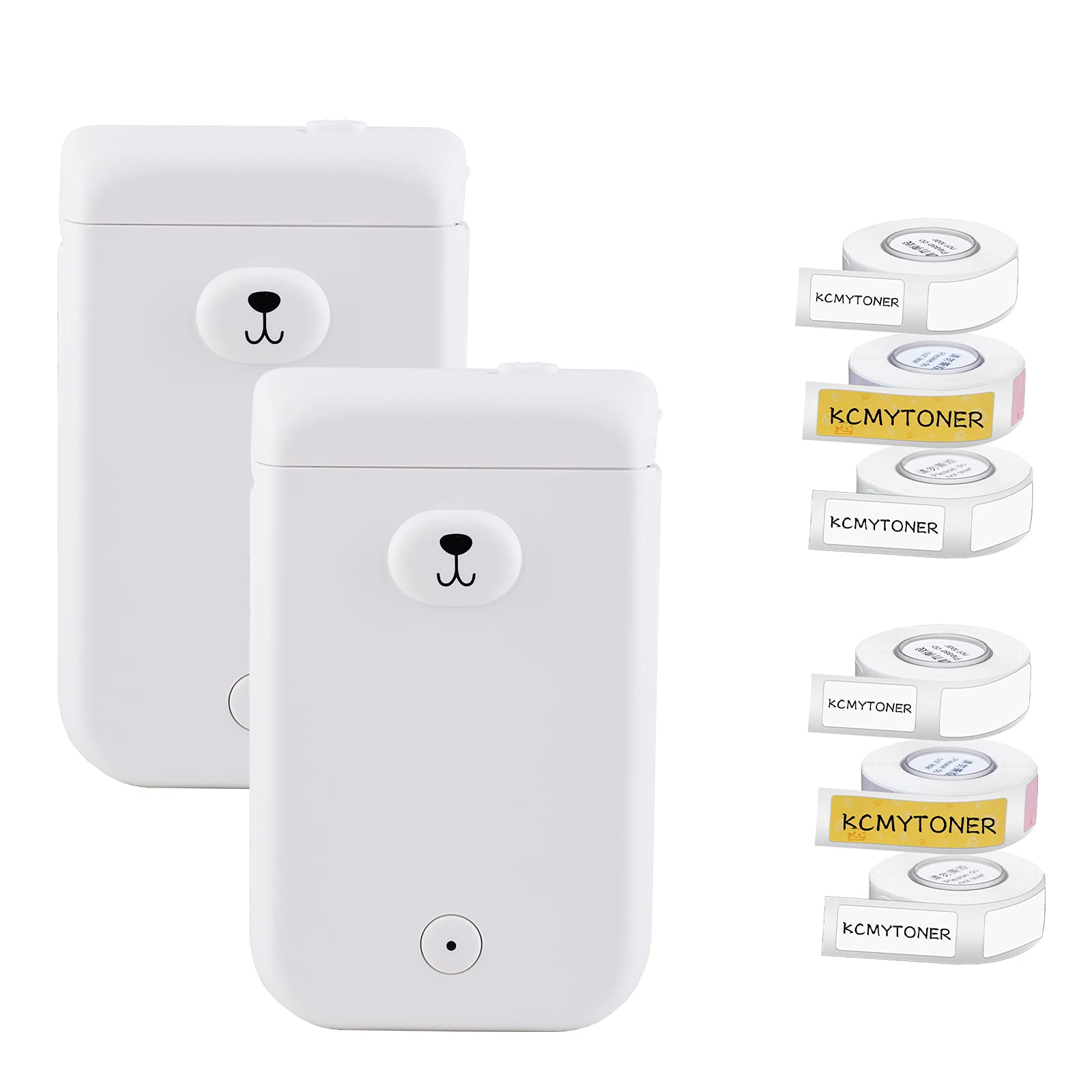 Portable D30S Bluetooth Thermal Label Printer - Wireless Sticker Maker for Android & iOS with 6 Rolls Adhesive Labels (2 Pack) - Perfect for Shipping, Inventory & Small Business Organization