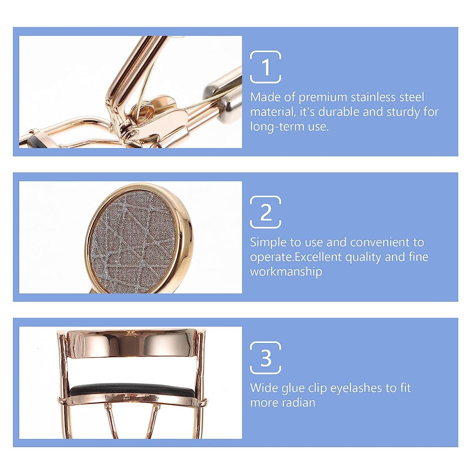 Professional Eyelash Curler with Non-Slip Finger Grip - Perfect for Daily Makeup & Salon Use | Enhance Natural Lashes for Stunning Eye Looks