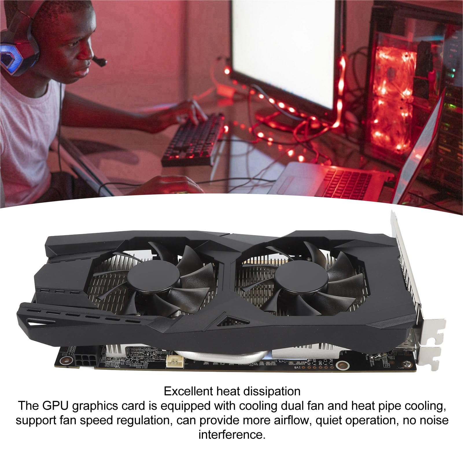NVIDIA GTX 1060 6GB GDDR5 Gaming Graphics Card - 192-bit, 1708MHz Boost Clock, PCIe 3.0 x16, Dual Fan Cooling, Low Noise Design for Smooth 1080p Gaming | Perfect for Fortnite, PUBG, and VR Ready PC Builds