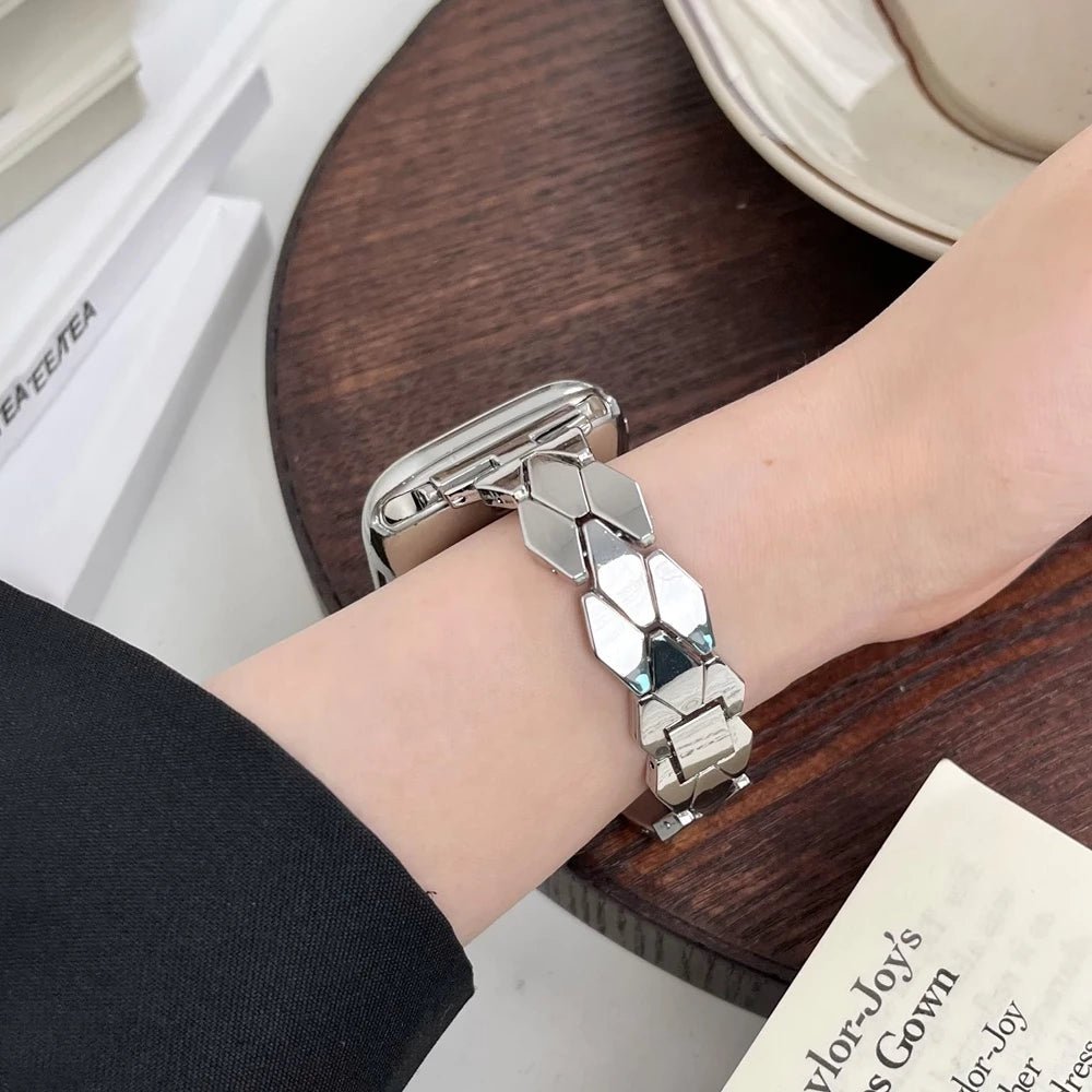 RadiantGem Stainless Steel Women's Watch Band - Elegant & Durable Replacement Strap for Apple Watch, Fitbit & Smartwatches - Perfect for Work, Gym & Everyday Wear
