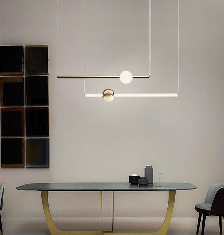 Stylish Parbuurin Bars and Sticks Pendant Lamps - Modern Hanging Lighting for Dining Room, Kitchen Island & Living Room Decor