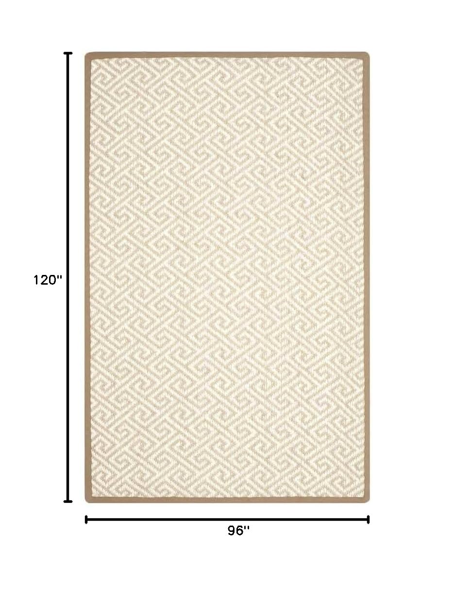 SAFAVIEH Natural Fiber Collection Area Rug - 8' x 10', Greek Key Sisal Design, Easy Care & Durable, Non-Slip Backing - Perfect for Living Room, Bedroom, Dining Room & High Traffic Areas (NF462A)