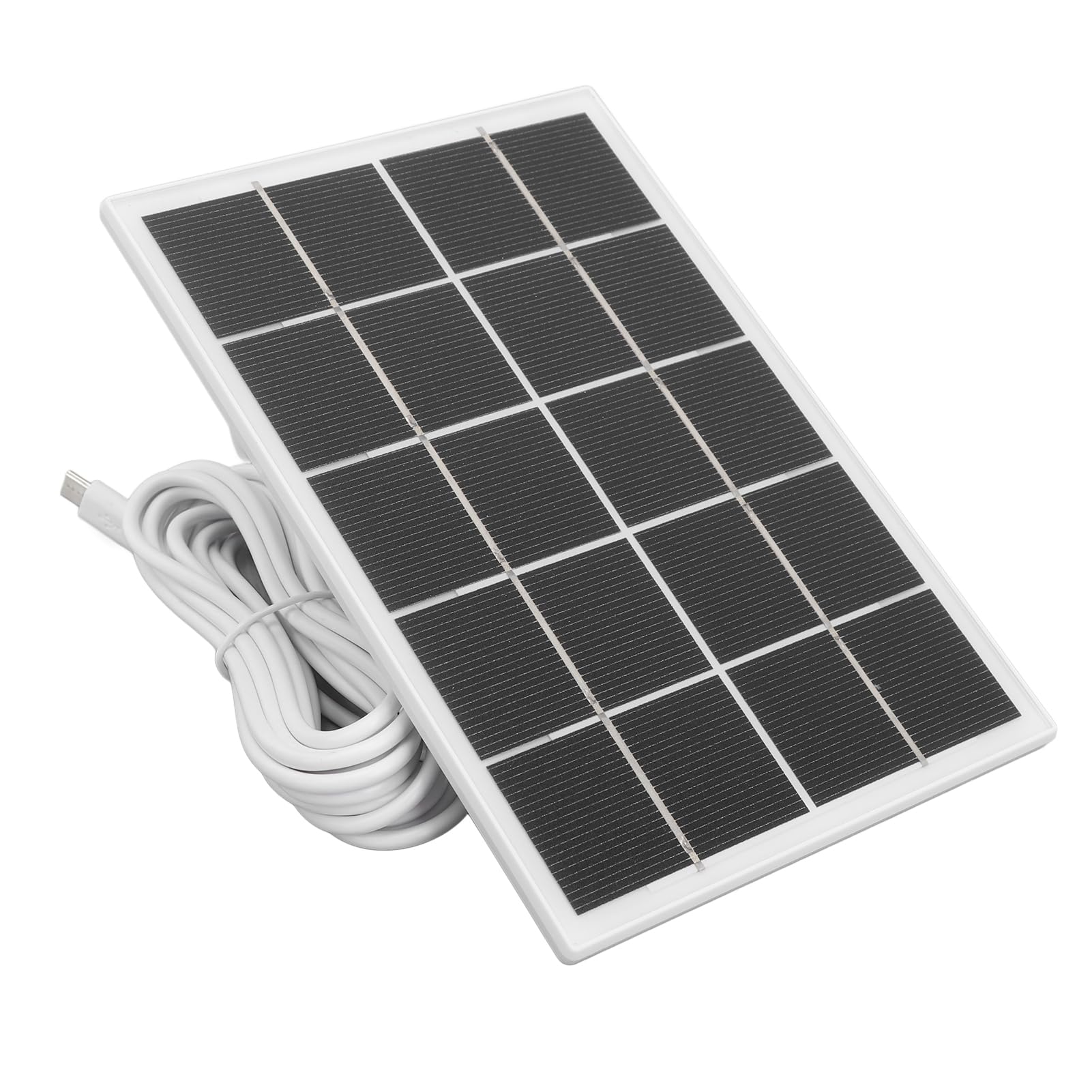 Best Solar Charger Panel 3W 5V Monocrystalline - Portable Solar Power Bank for Android Phones, Security Cameras & Outdoor Devices - Perfect for Camping, Hiking & Emergency Power Backup (White)