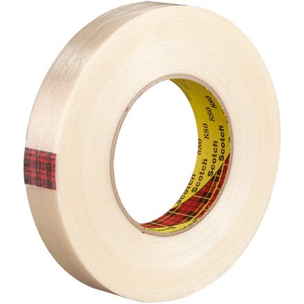 3M 880 Filament Tape .75 in. x 60 yds - 6 Pack Heavy Duty Packaging Tape for Shipping Boxes, Moving & Industrial Use