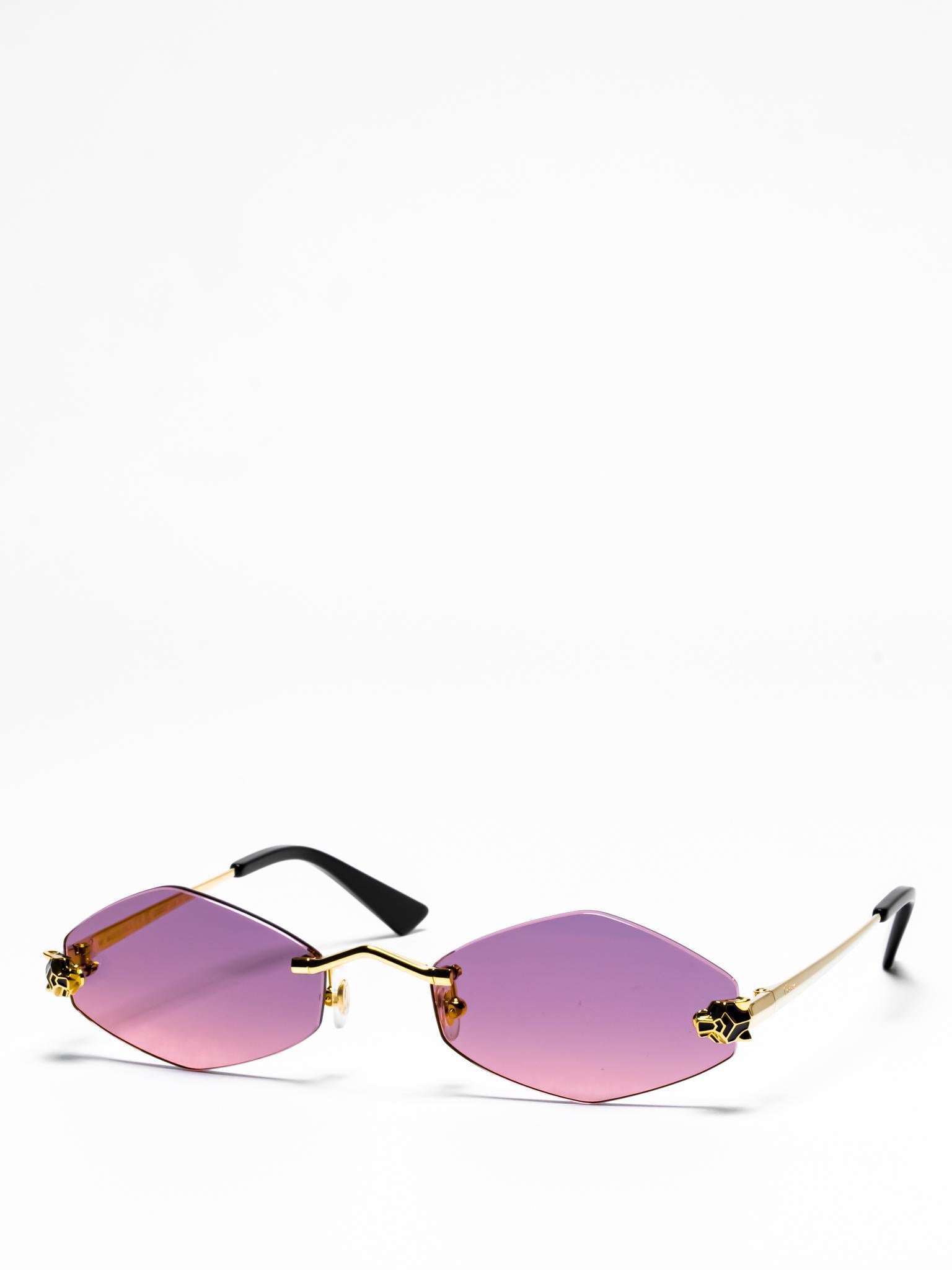 Cartier Panthère de Cartier CT0433S 004 Luxury Sunglasses for Women - UV Protection, Fashionable Cat-Eye Design - Perfect for Beach, Driving & Outdoor Activities