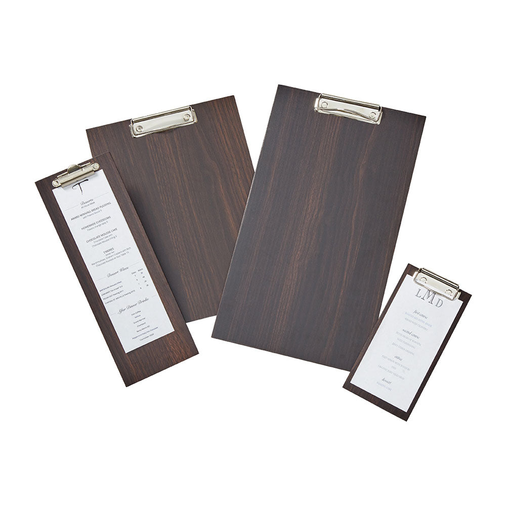 American Metalcraft CB8 & 4 x 8 Espresso Wood Menu Holder Clipboard - Restaurant, Cafe, Office, and Event Menu Display Board for Professional Use